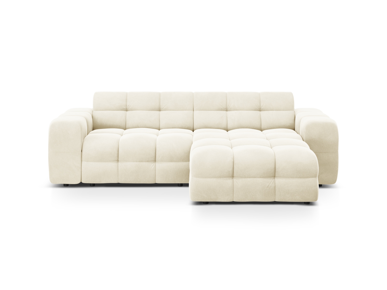 Velvet Right Corner Sofa, "Kendal", 4 Seats, 256x173x79