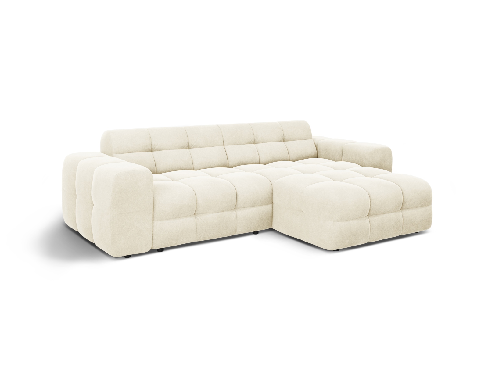Velvet Right Corner Sofa, "Kendal", 4 Seats, 256x173x79