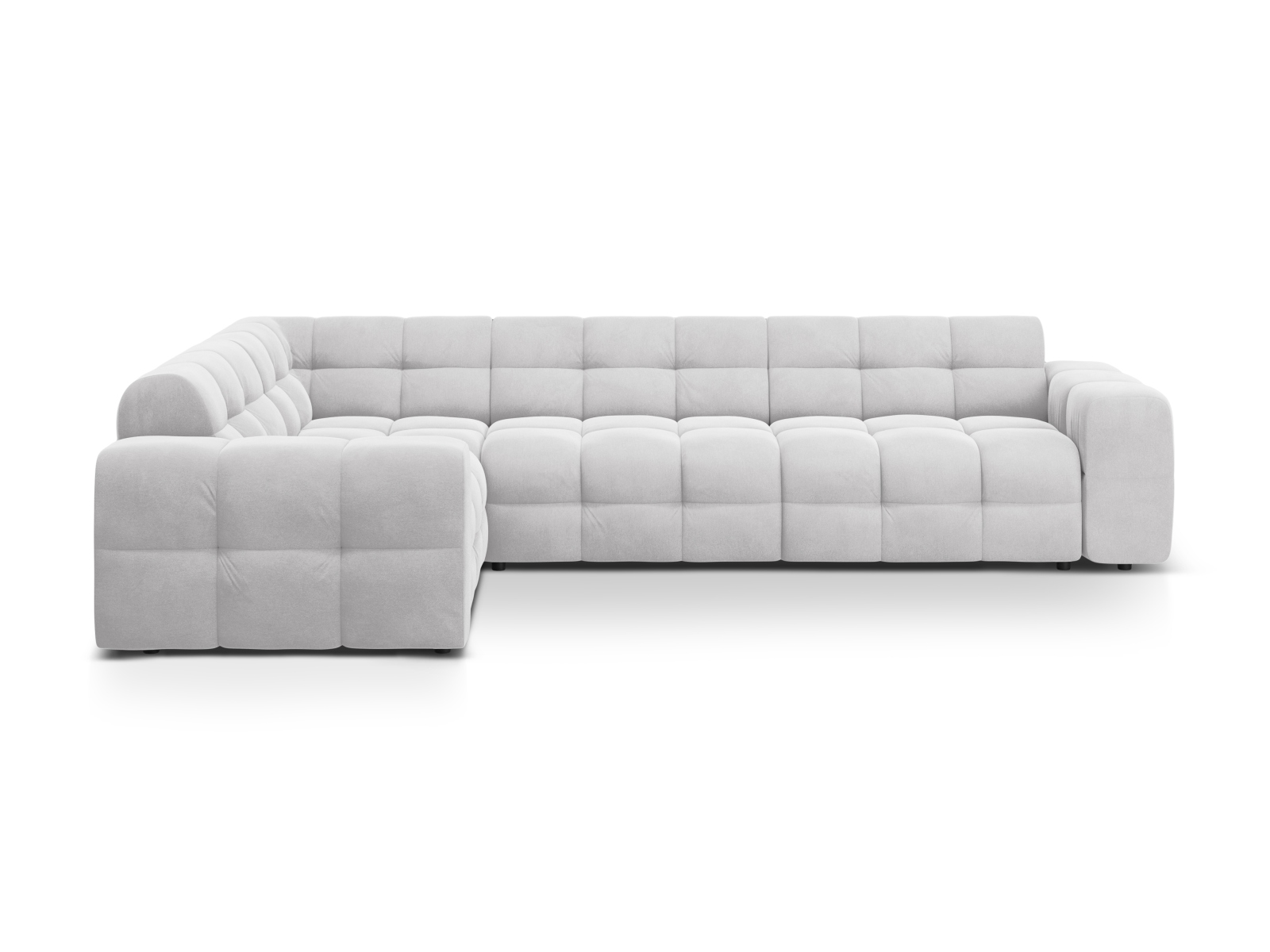 Velvet Left Corner Sofa, "Kendal", 6 Seats, 332x231x79