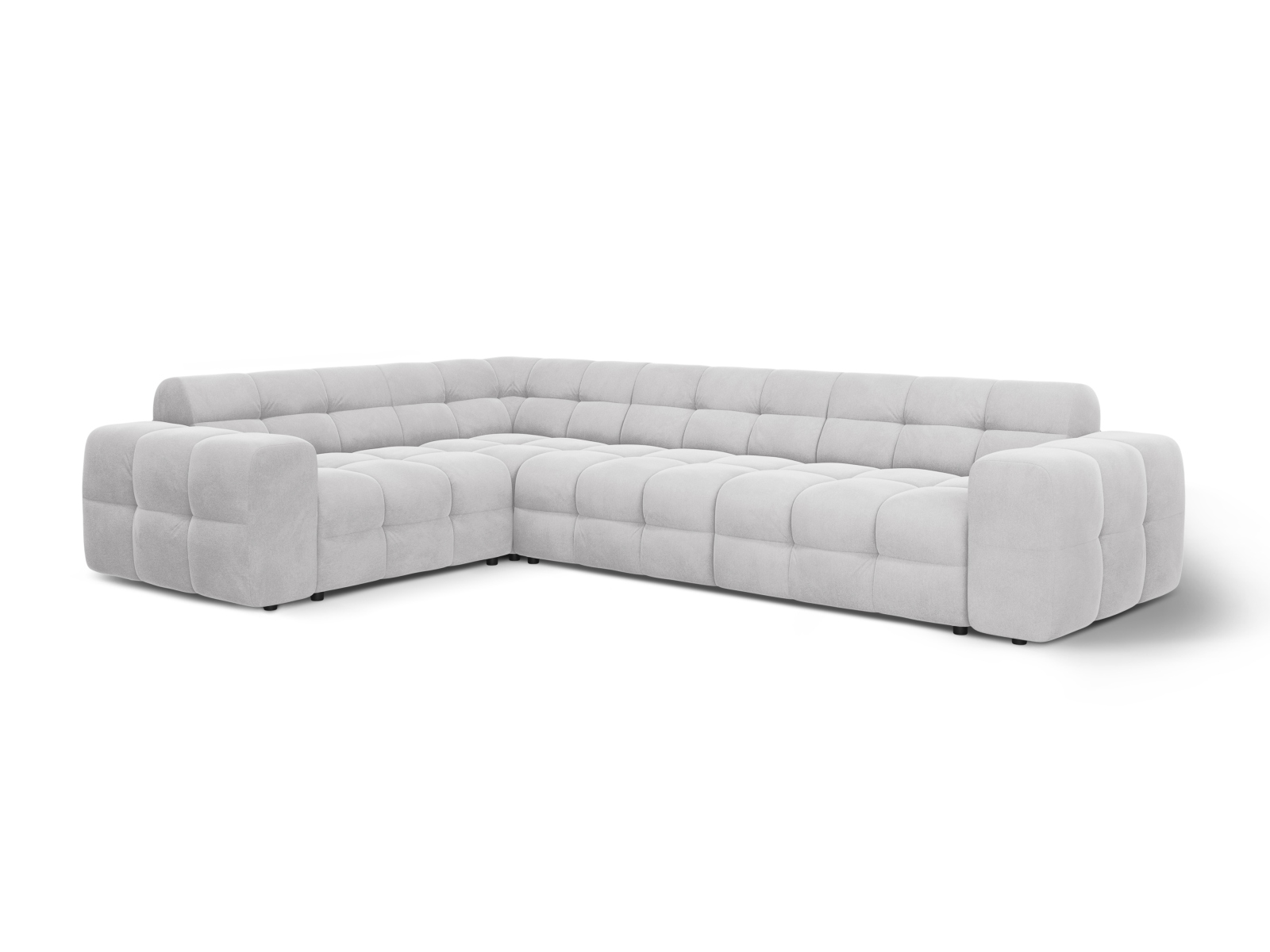 Velvet Left Corner Sofa, "Kendal", 6 Seats, 332x231x79