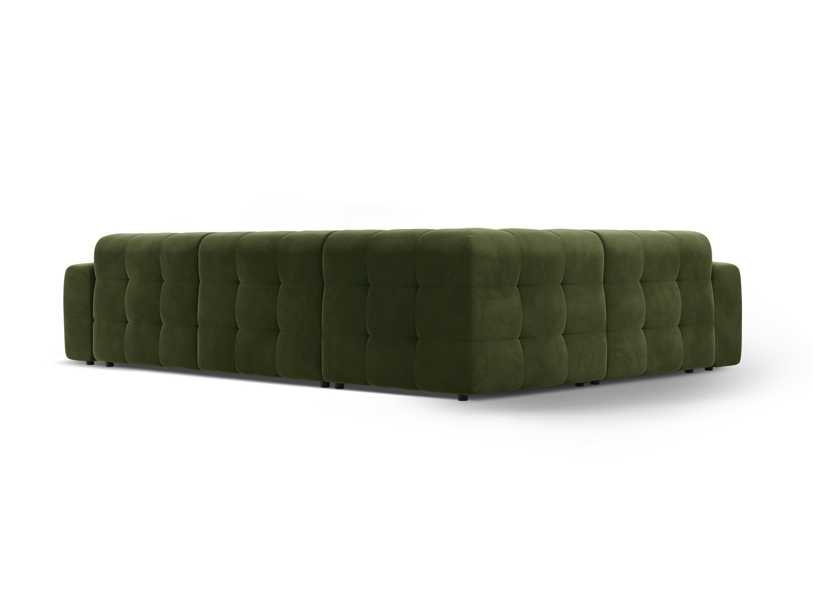Velvet Left Corner Sofa, "Kendal", 6 Seats, 332x231x79