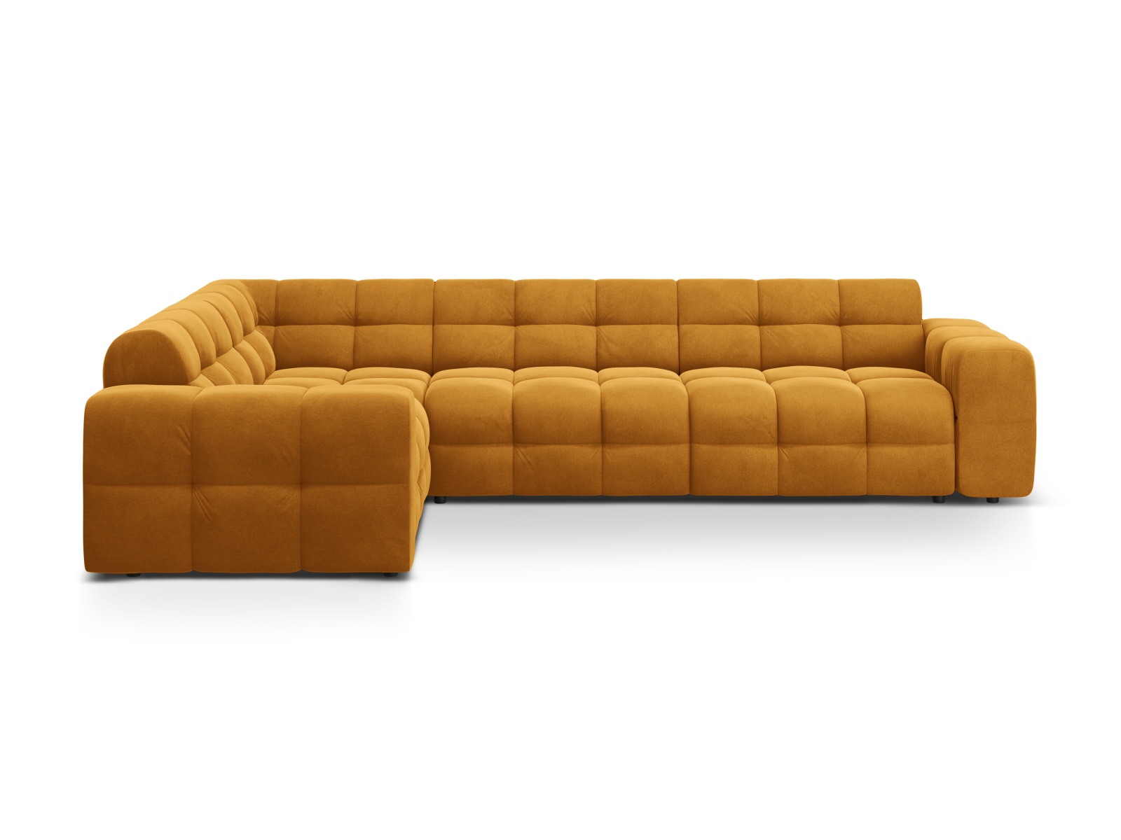 Velvet Left Corner Sofa, "Kendal", 6 Seats, 332x231x79