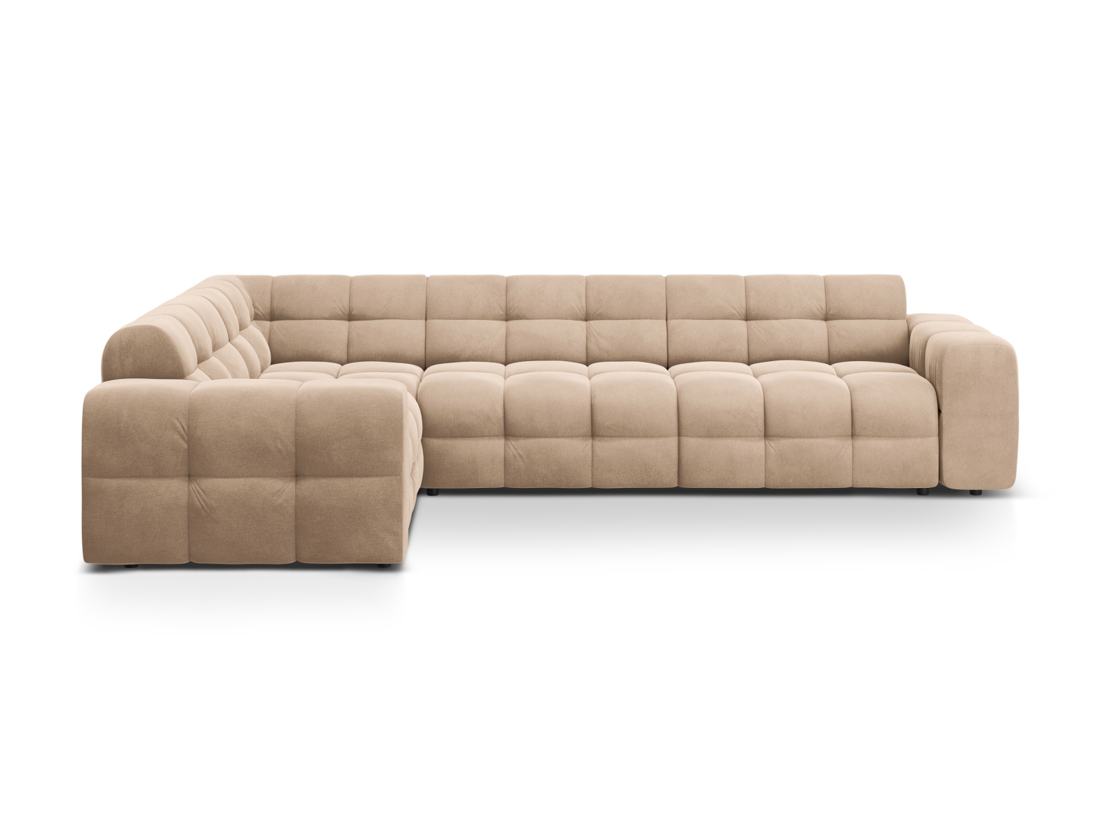 Velvet Left Corner Sofa, "Kendal", 6 Seats, 332x231x79