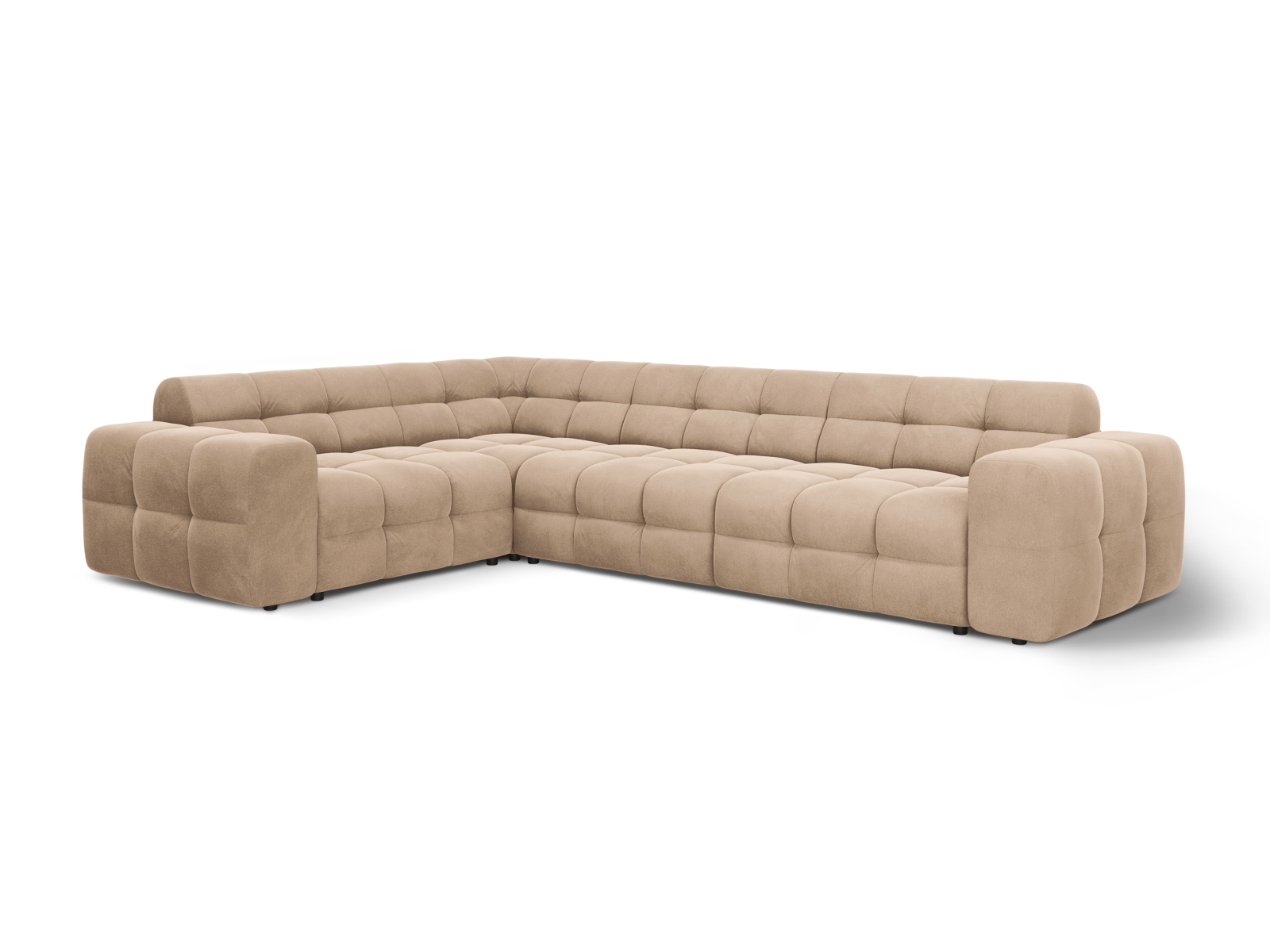 Velvet Left Corner Sofa, "Kendal", 6 Seats, 332x231x79