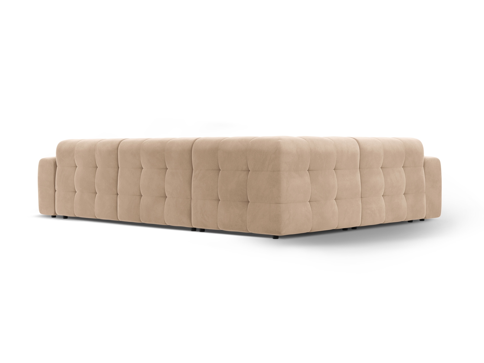 Velvet Left Corner Sofa, "Kendal", 6 Seats, 332x231x79