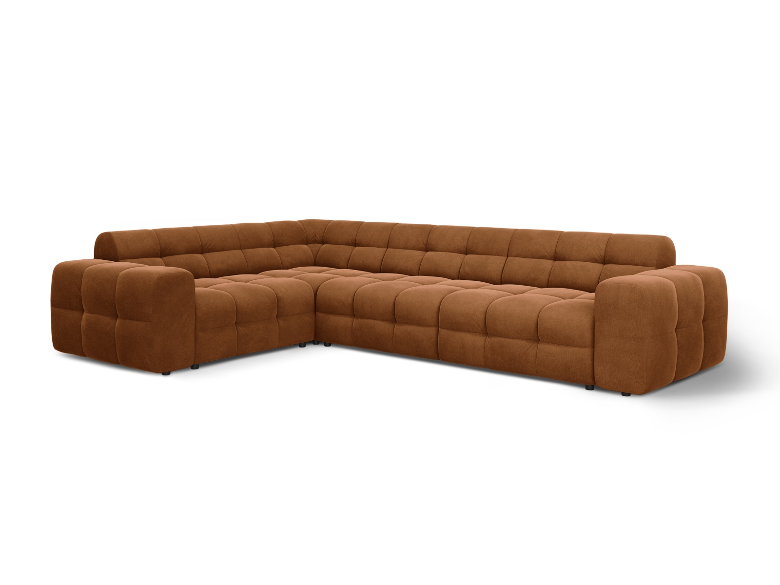 Velvet Left Corner Sofa, "Kendal", 6 Seats, 332x231x79