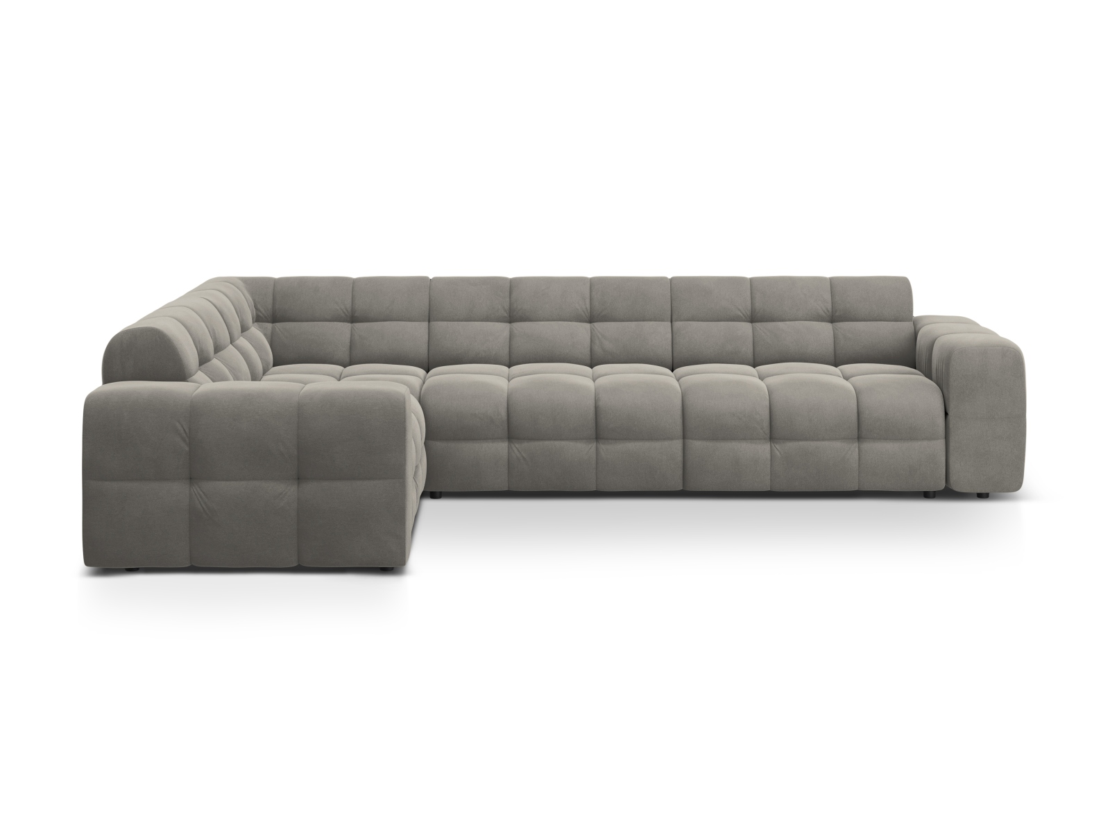 Velvet Left Corner Sofa, "Kendal", 6 Seats, 332x231x79
