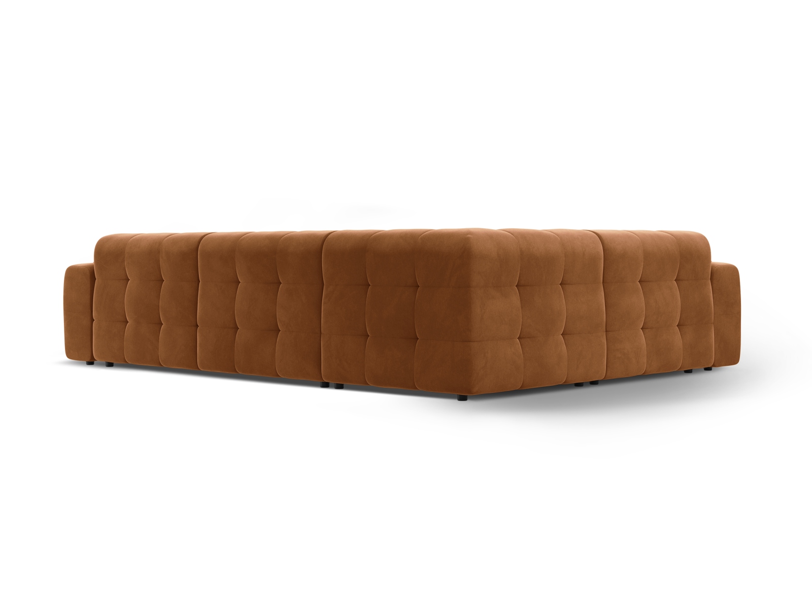 Velvet Left Corner Sofa, "Kendal", 6 Seats, 332x231x79