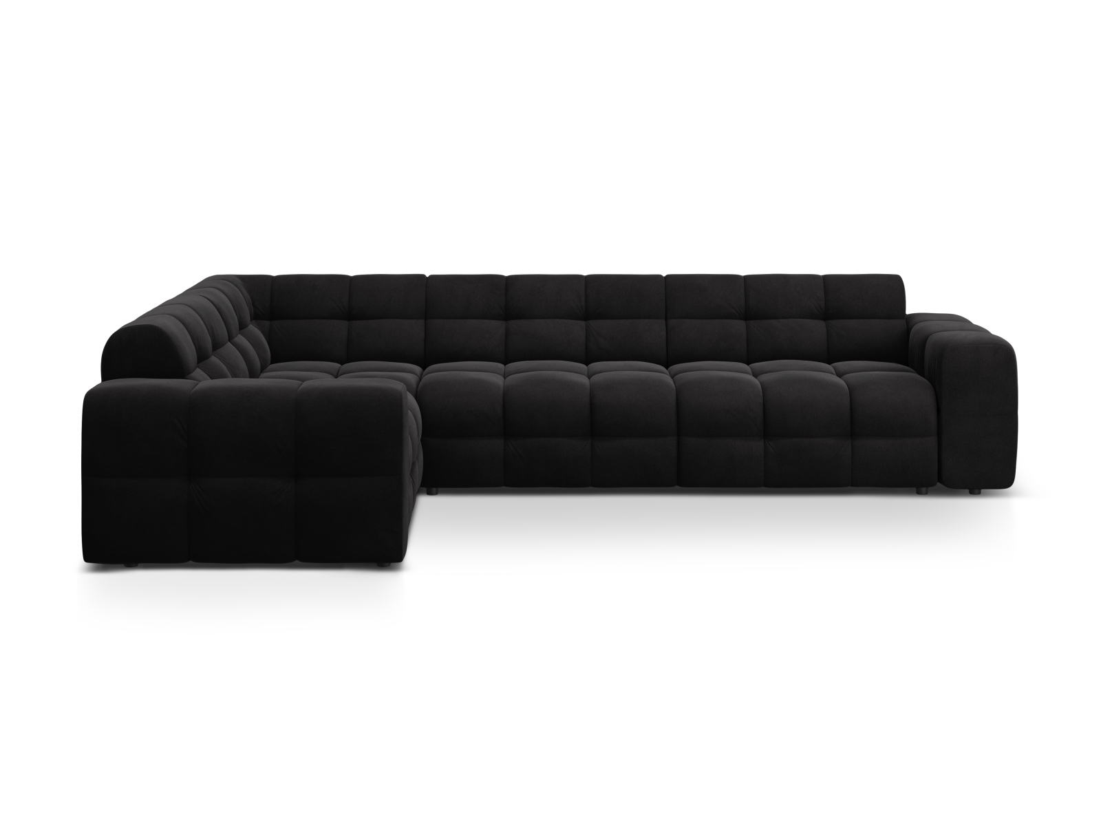 Velvet Left Corner Sofa, "Kendal", 6 Seats, 332x231x79