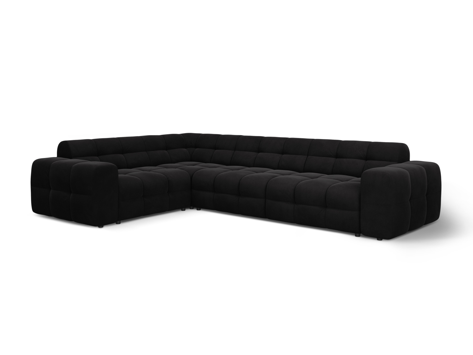 Velvet Left Corner Sofa, "Kendal", 6 Seats, 332x231x79