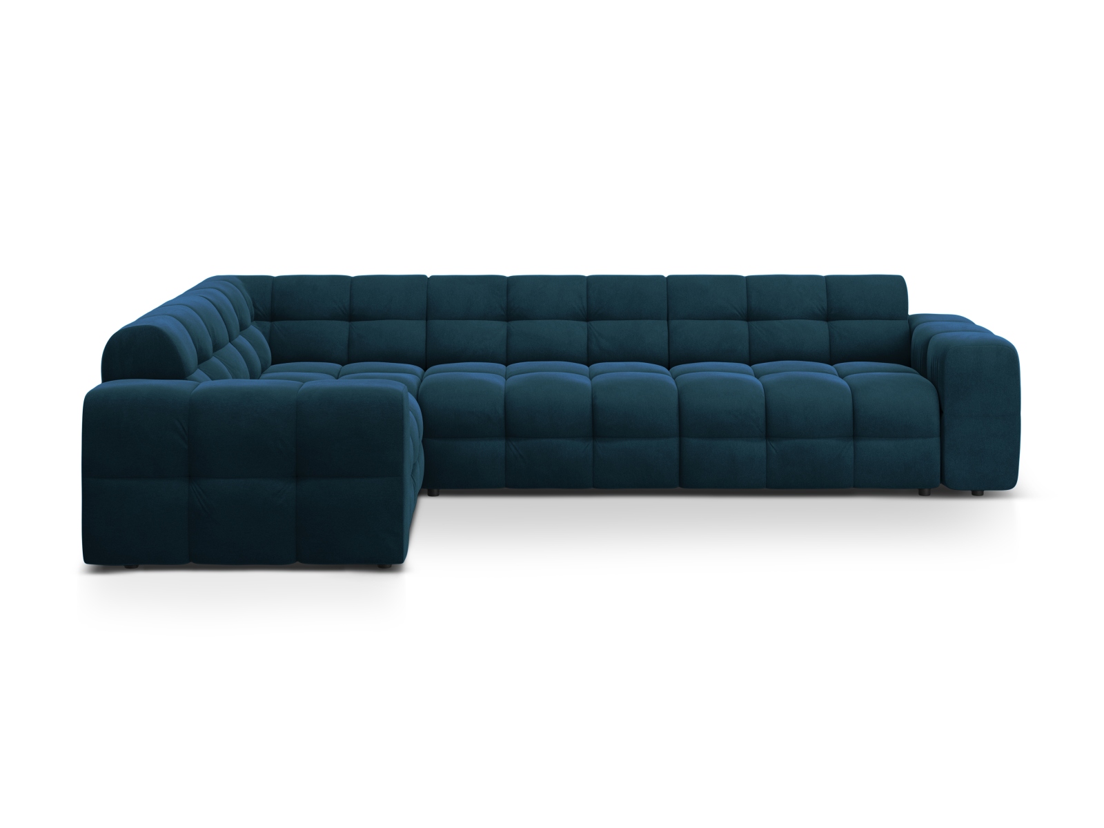 Velvet Left Corner Sofa, "Kendal", 6 Seats, 332x231x79
