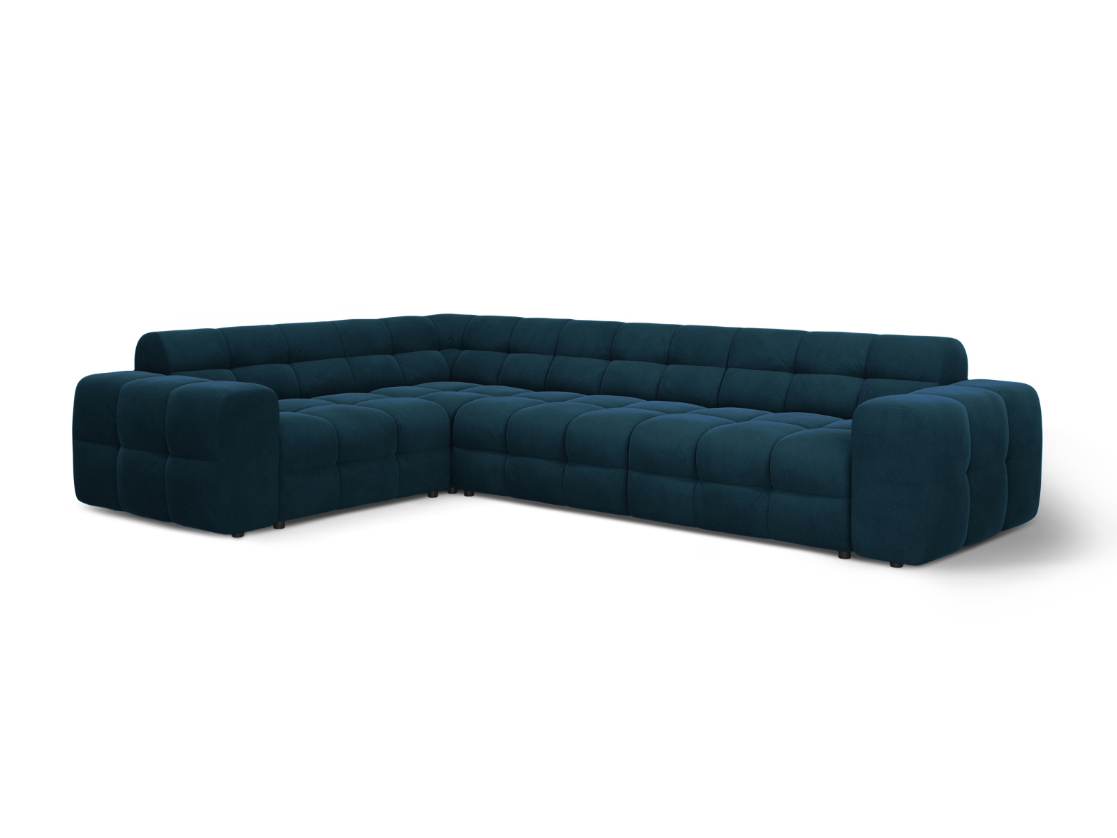 Velvet Left Corner Sofa, "Kendal", 6 Seats, 332x231x79