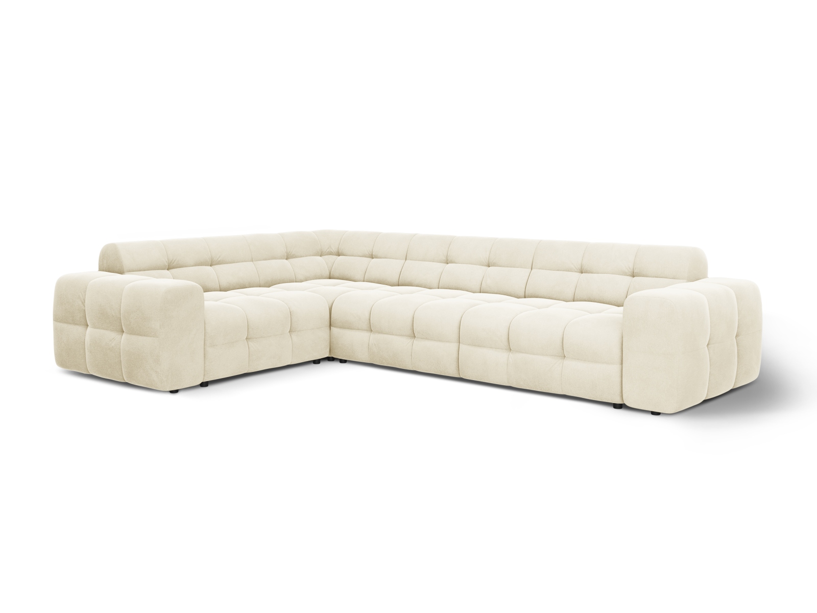 Velvet Left Corner Sofa, "Kendal", 6 Seats, 332x231x79