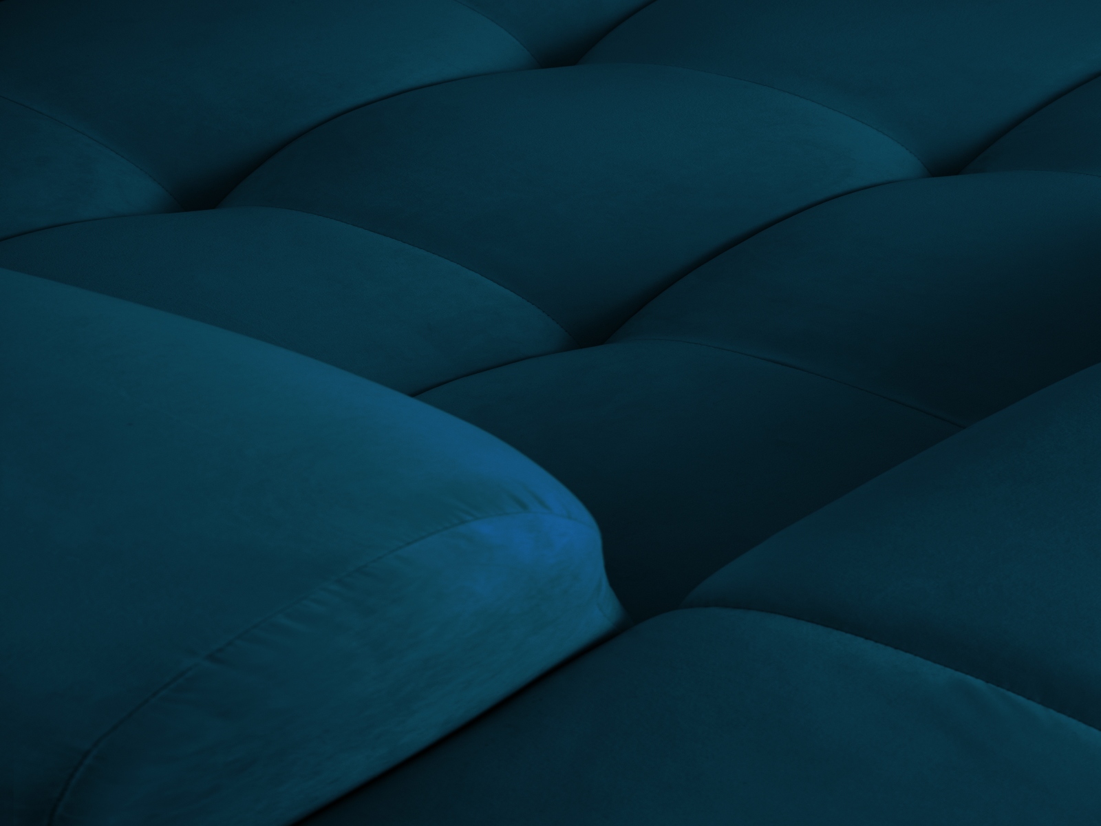 Velvet Left Corner Sofa, "Kendal", 6 Seats, 332x231x79