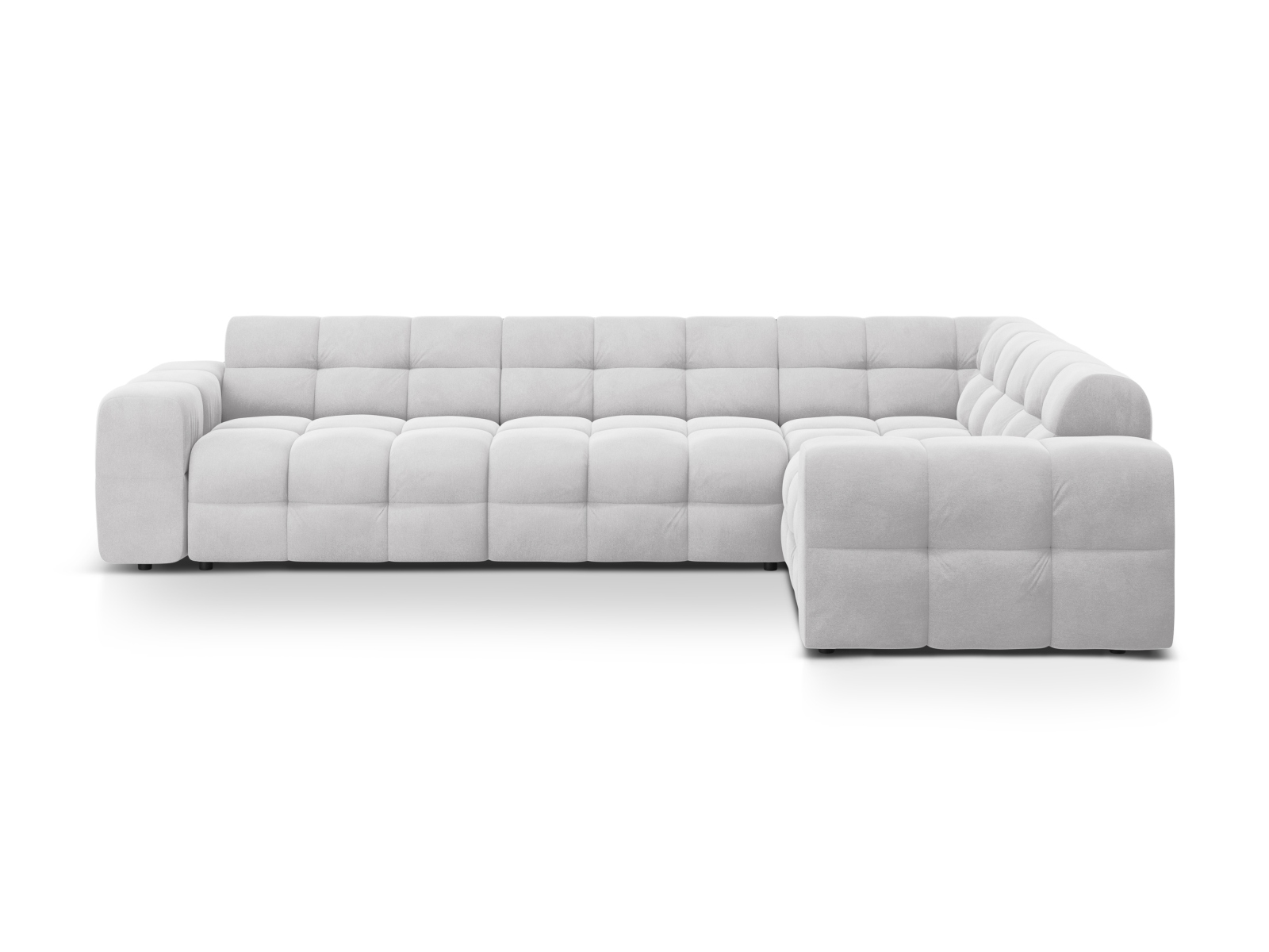 Velvet Right Corner Sofa, "Kendal", 6 Seats, 332x231x79