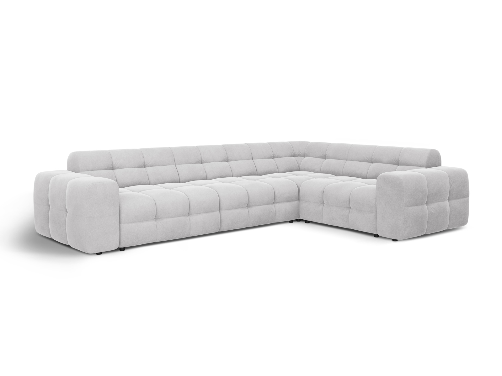 Velvet Right Corner Sofa, "Kendal", 6 Seats, 332x231x79