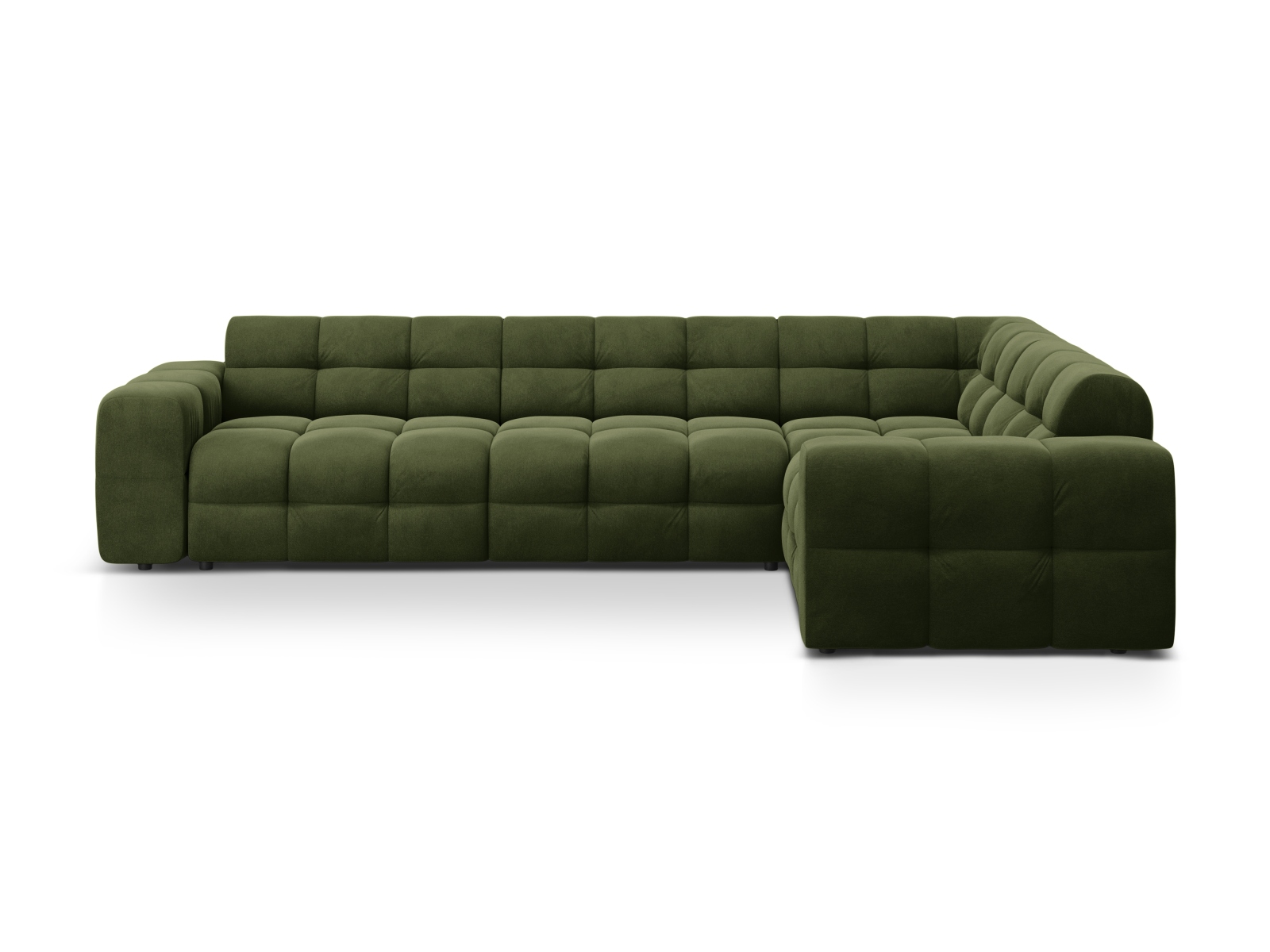Velvet Right Corner Sofa, "Kendal", 6 Seats, 332x231x79