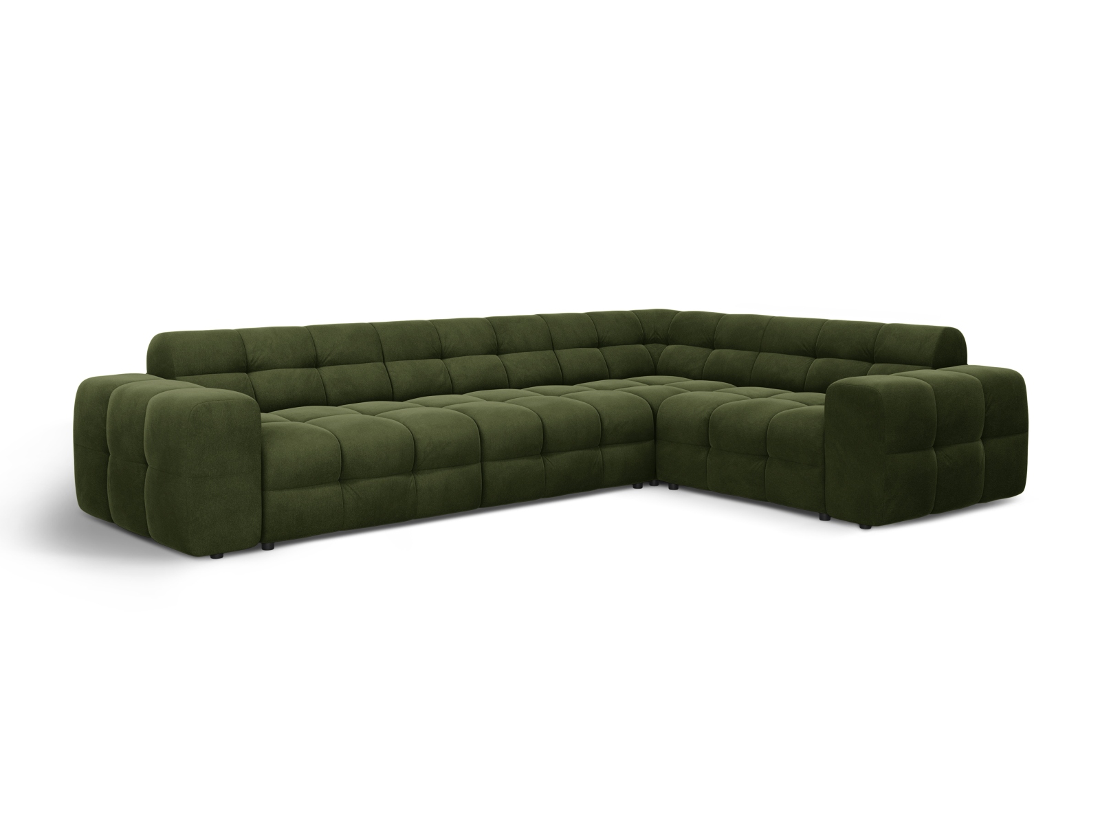 Velvet Right Corner Sofa, "Kendal", 6 Seats, 332x231x79