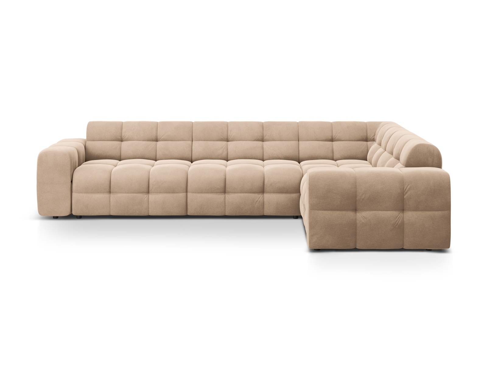Velvet Right Corner Sofa, "Kendal", 6 Seats, 332x231x79