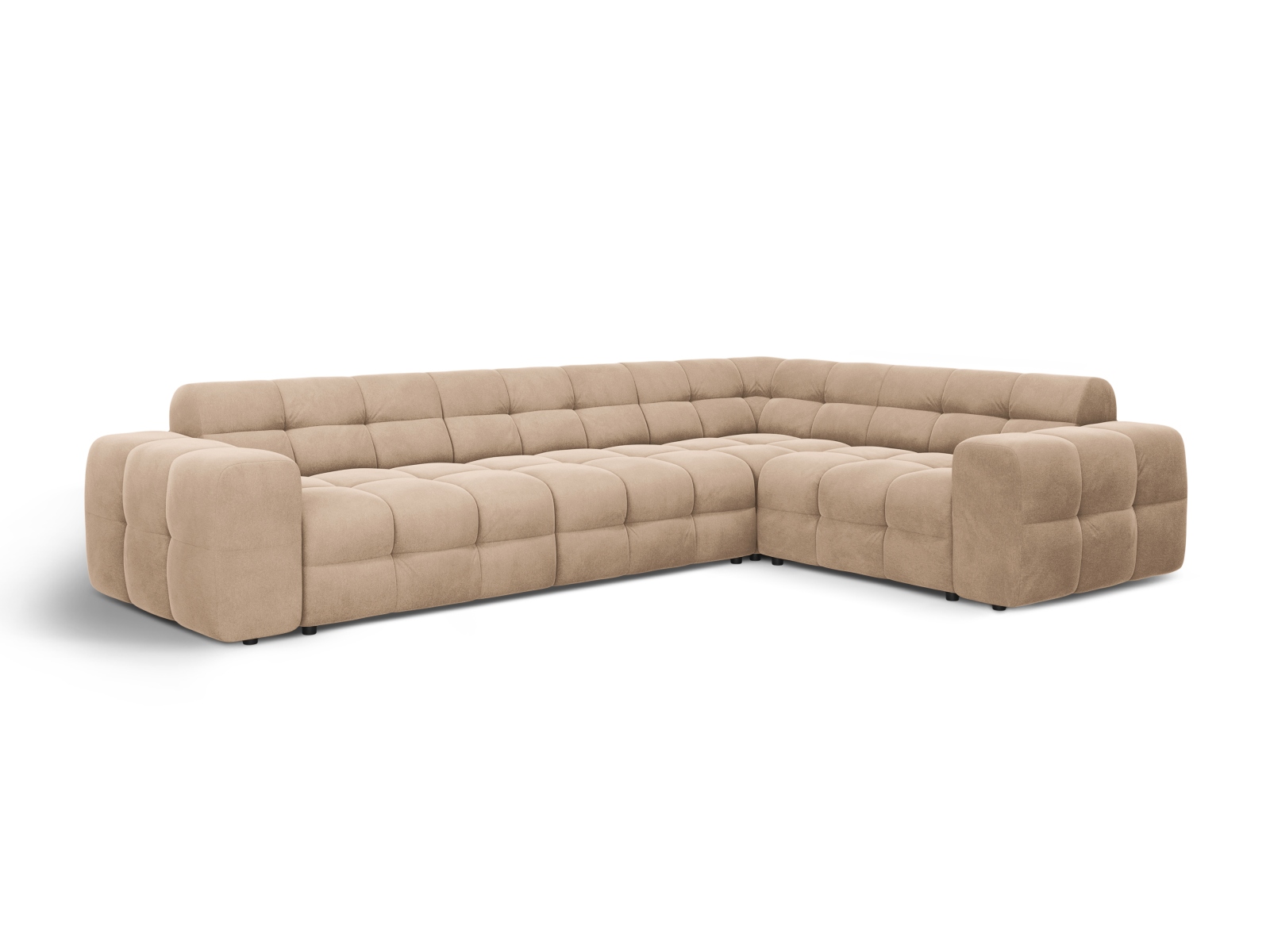 Velvet Right Corner Sofa, "Kendal", 6 Seats, 332x231x79