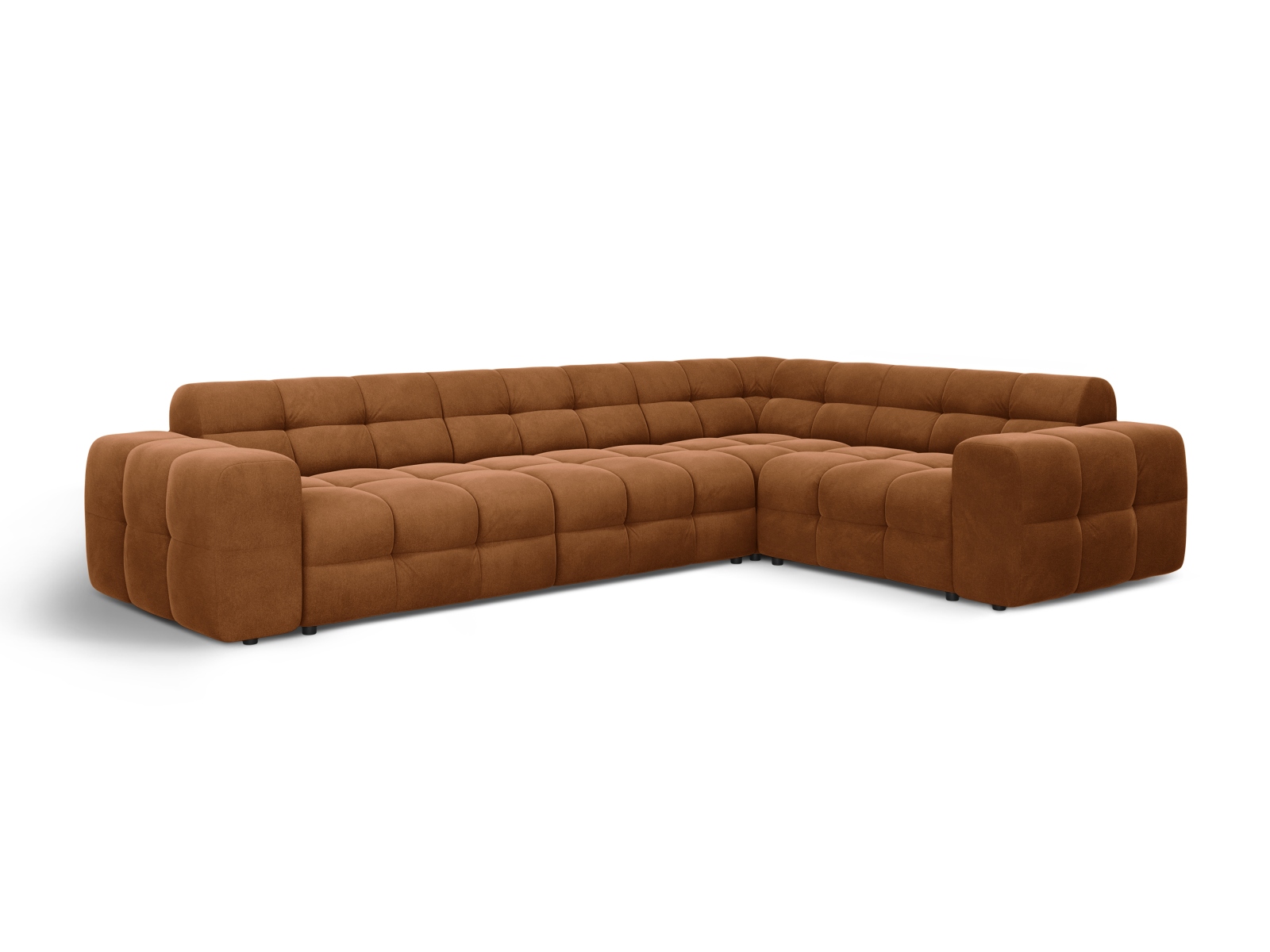 Velvet Right Corner Sofa, "Kendal", 6 Seats, 332x231x79