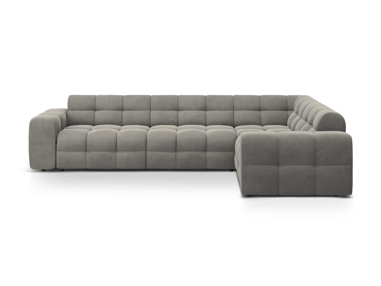 Velvet Right Corner Sofa, "Kendal", 6 Seats, 332x231x79