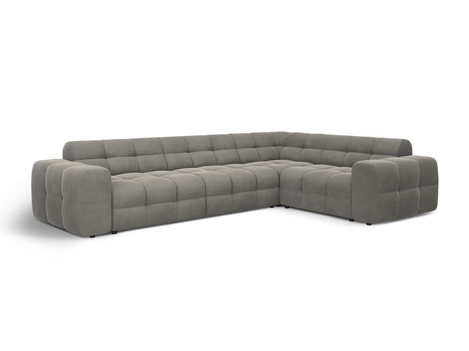 Velvet Right Corner Sofa, "Kendal", 6 Seats, 332x231x79