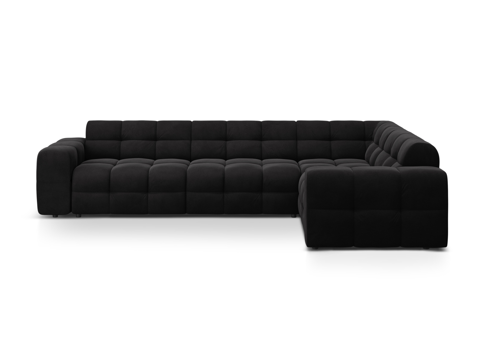 Velvet Right Corner Sofa, "Kendal", 6 Seats, 332x231x79