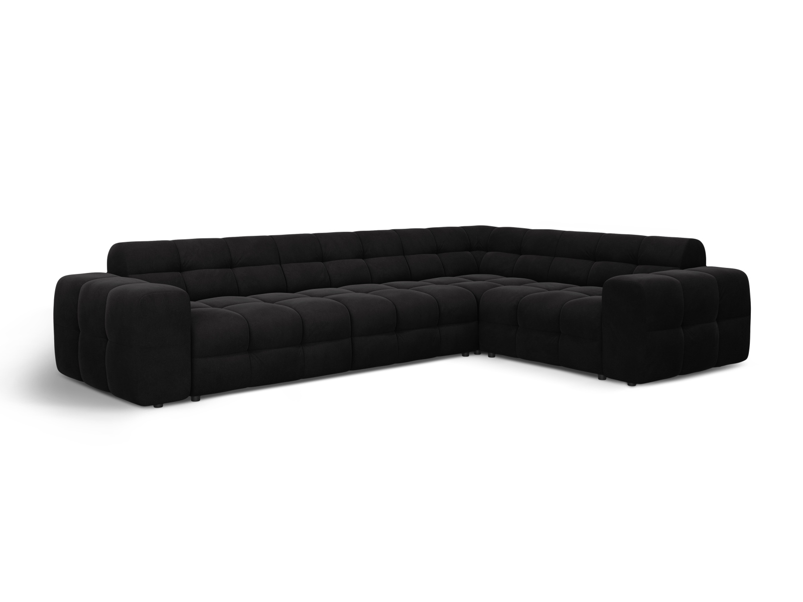Velvet Right Corner Sofa, "Kendal", 6 Seats, 332x231x79