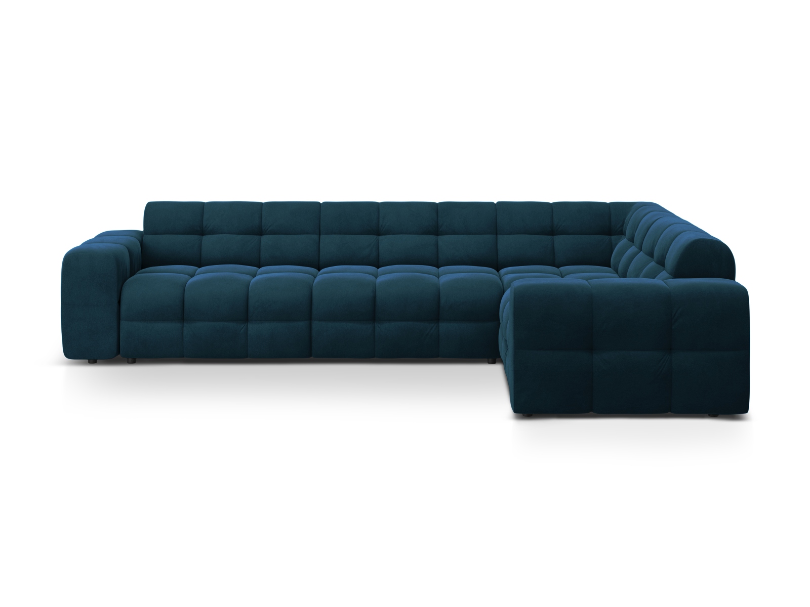 Velvet Right Corner Sofa, "Kendal", 6 Seats, 332x231x79