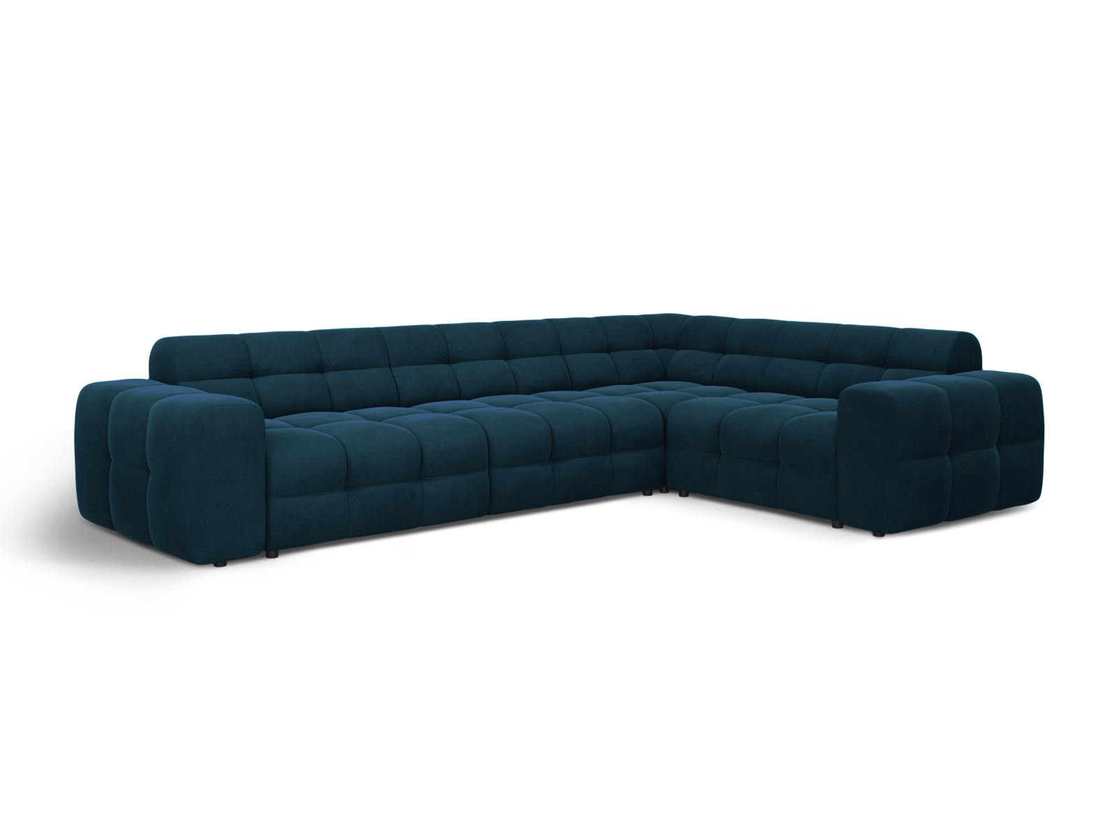 Velvet Right Corner Sofa, "Kendal", 6 Seats, 332x231x79