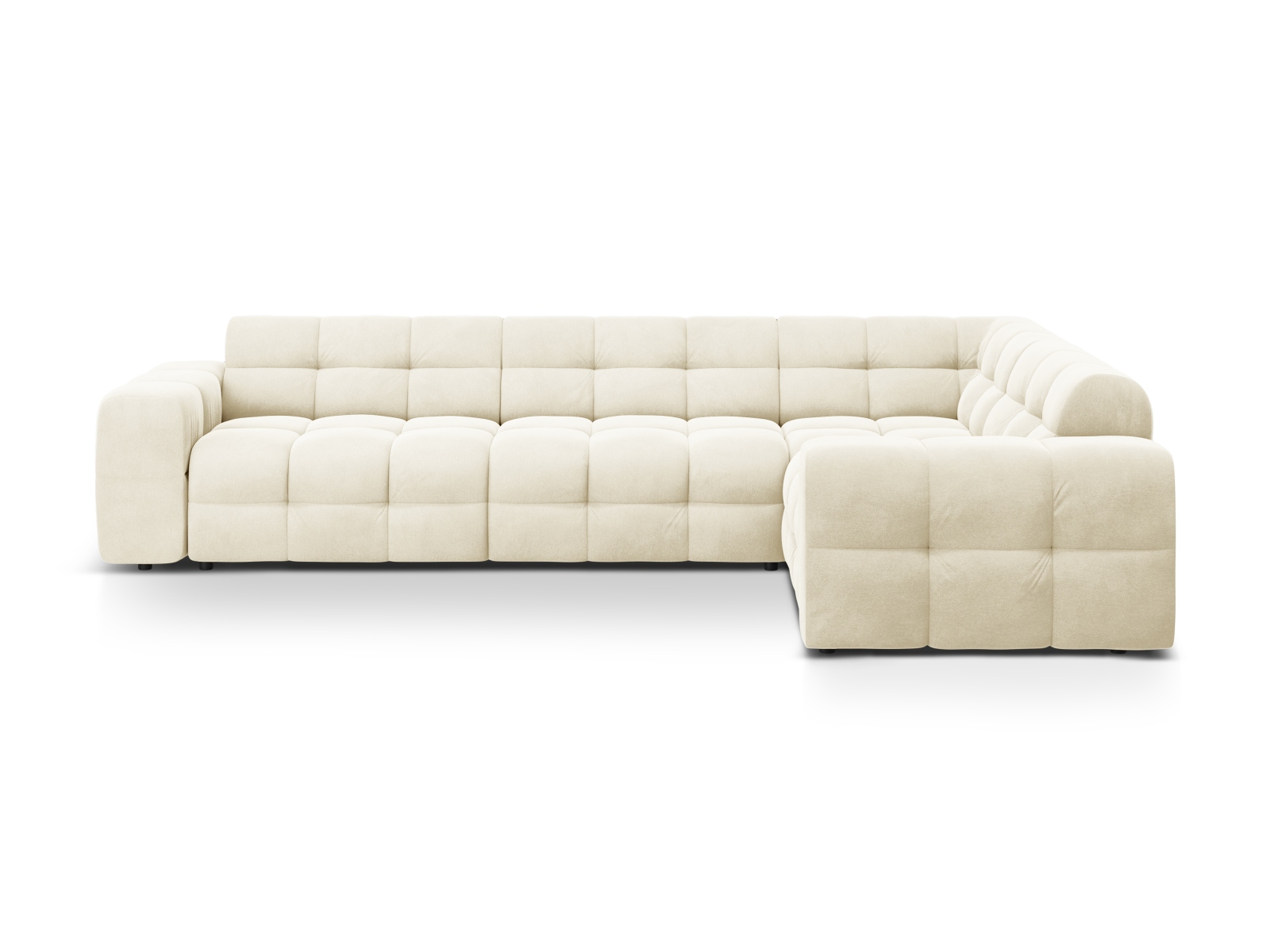 Velvet Right Corner Sofa, "Kendal", 6 Seats, 332x231x79