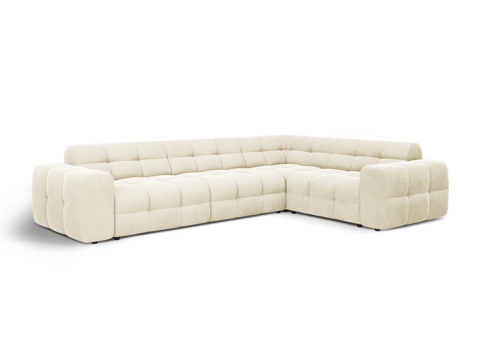 Velvet Right Corner Sofa, "Kendal", 6 Seats, 332x231x79