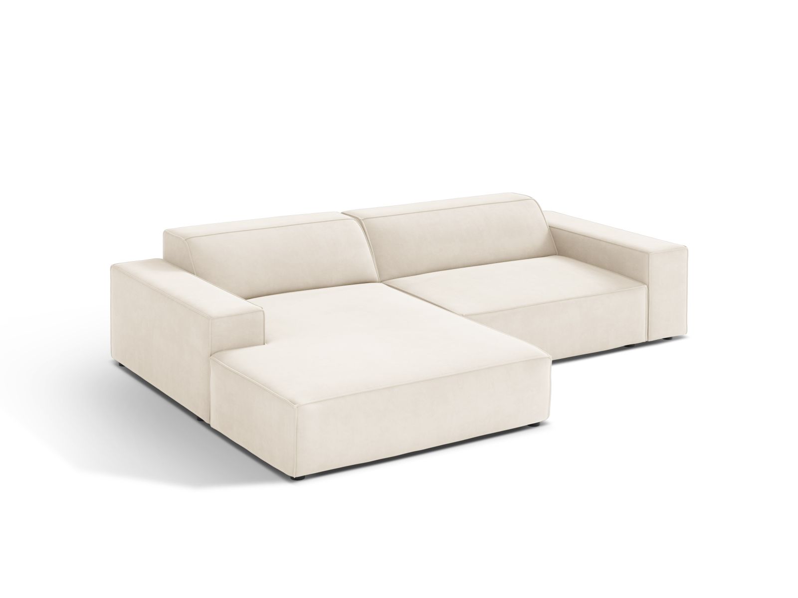 Velvet Modular Left Corner Sofa, "Jodie", 3 Seats, 224x162x77
