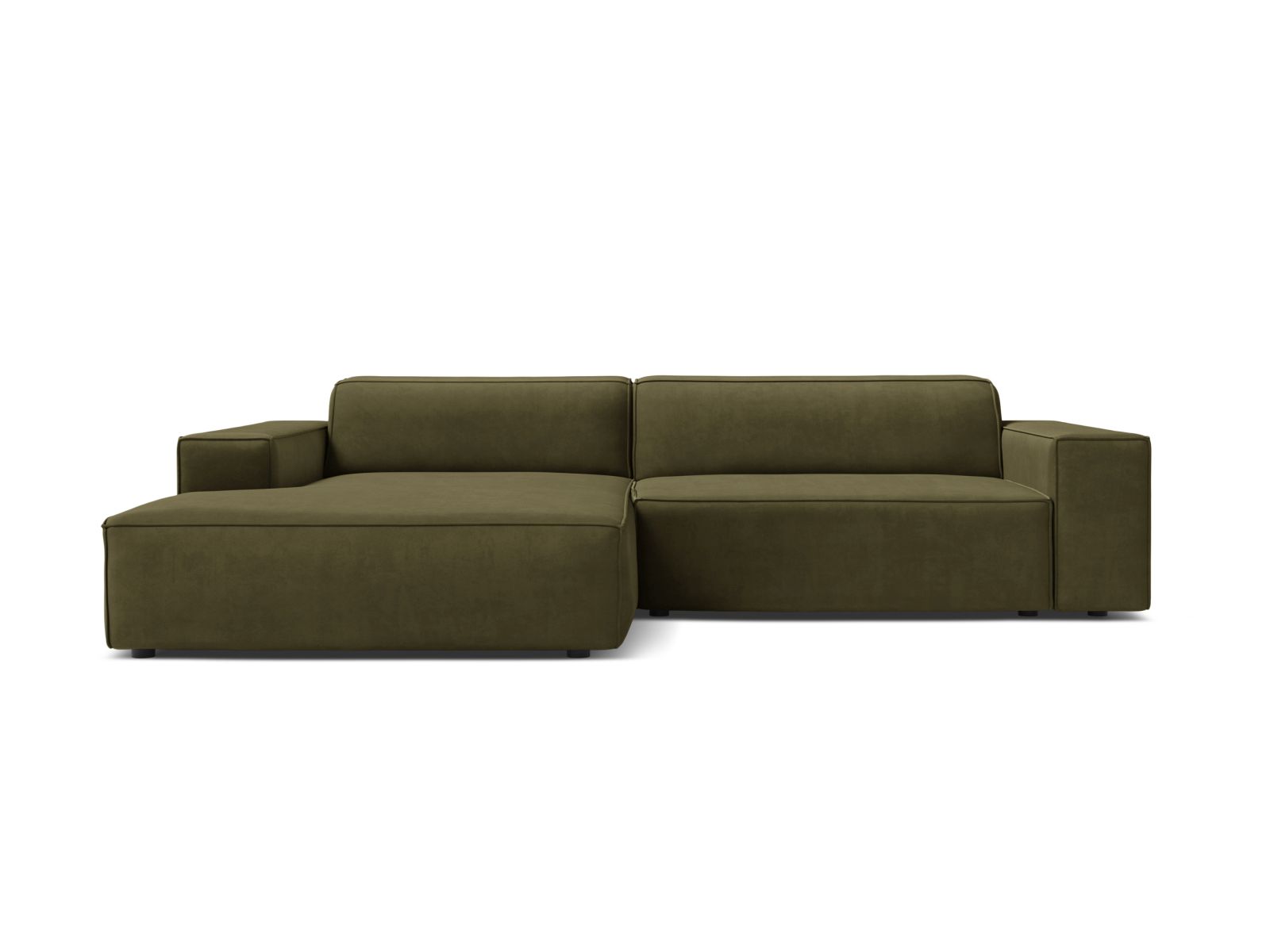 Velvet Modular Left Corner Sofa, "Jodie", 3 Seats, 224x162x77