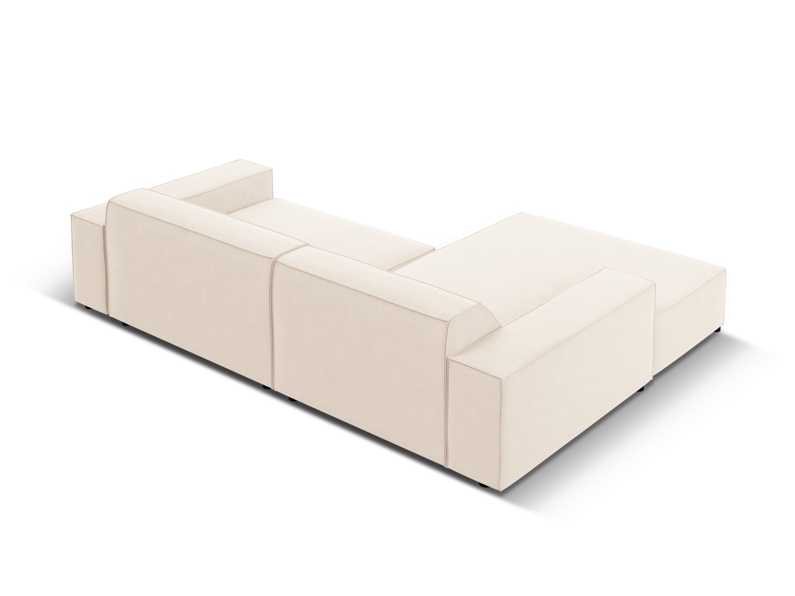 Velvet Modular Left Corner Sofa, "Jodie", 3 Seats, 224x162x77