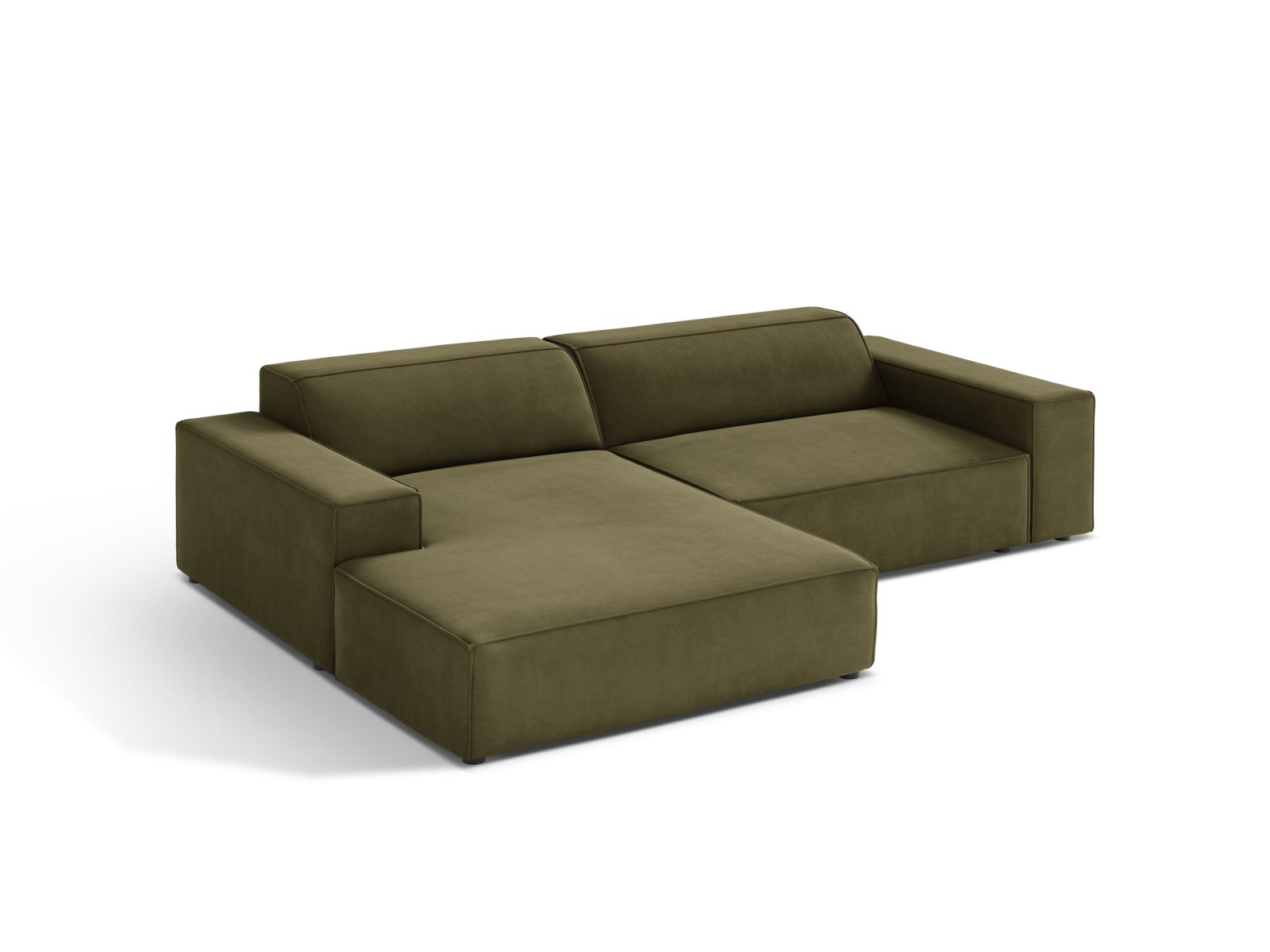 Velvet Modular Left Corner Sofa, "Jodie", 3 Seats, 224x162x77
