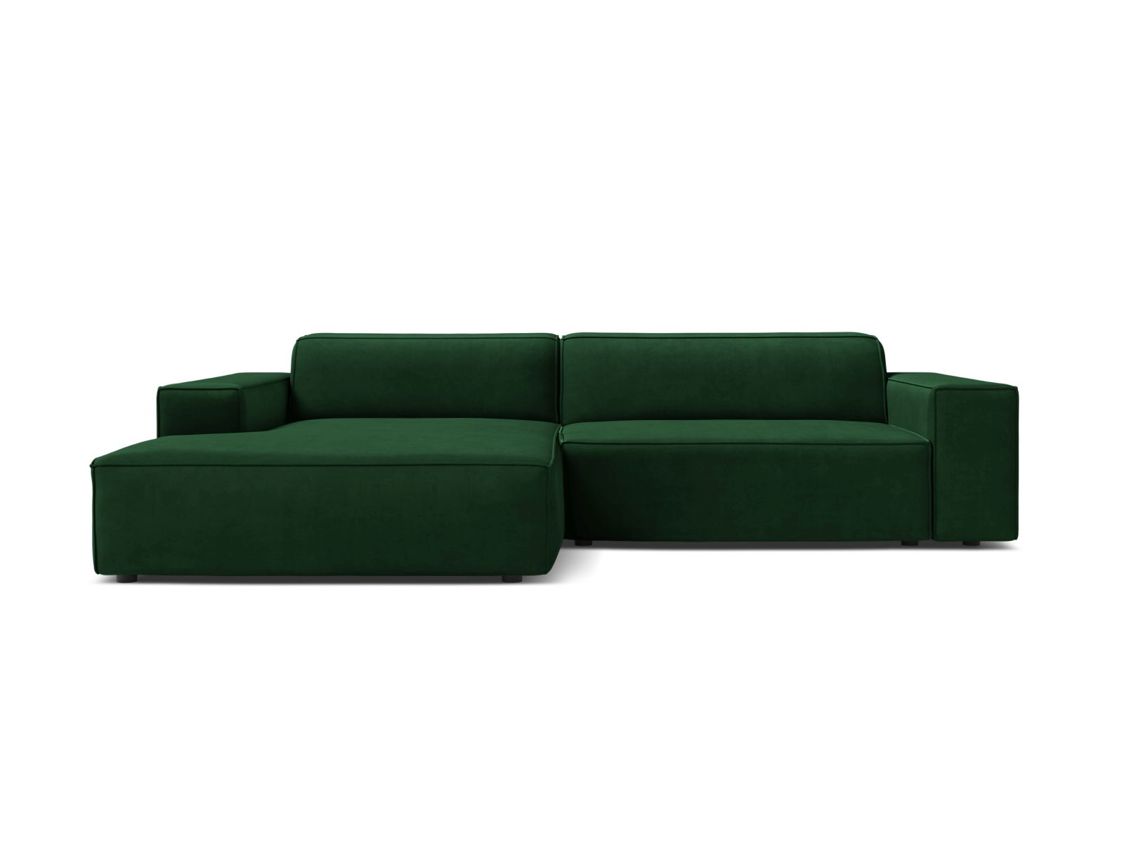 Velvet Modular Left Corner Sofa, "Jodie", 3 Seats, 224x162x77
