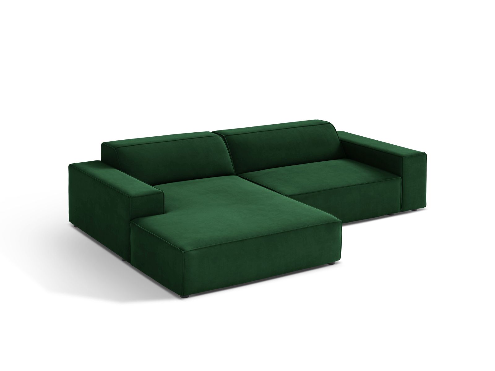 Velvet Modular Left Corner Sofa, "Jodie", 3 Seats, 224x162x77