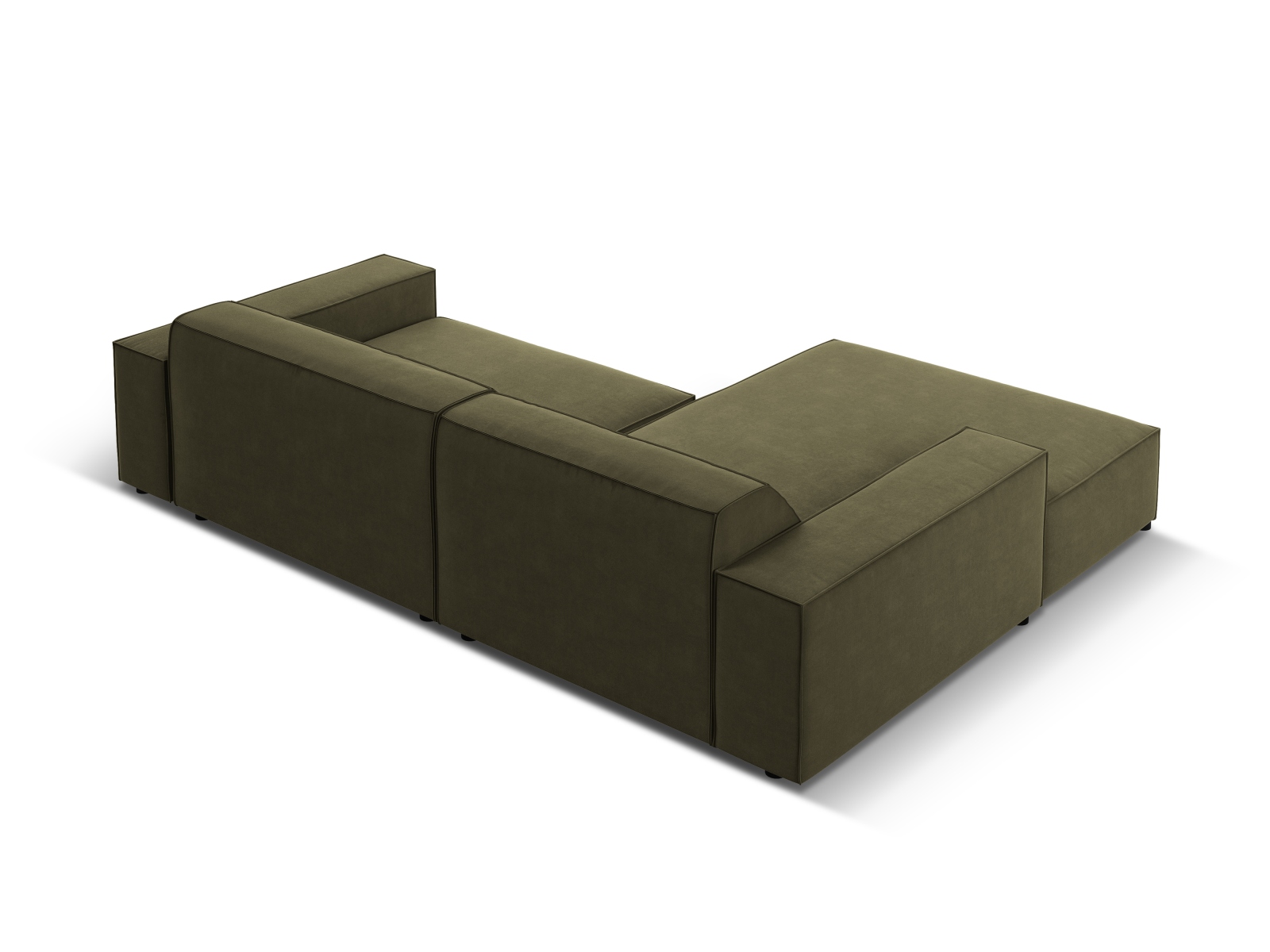 Velvet Modular Left Corner Sofa, "Jodie", 3 Seats, 224x162x77