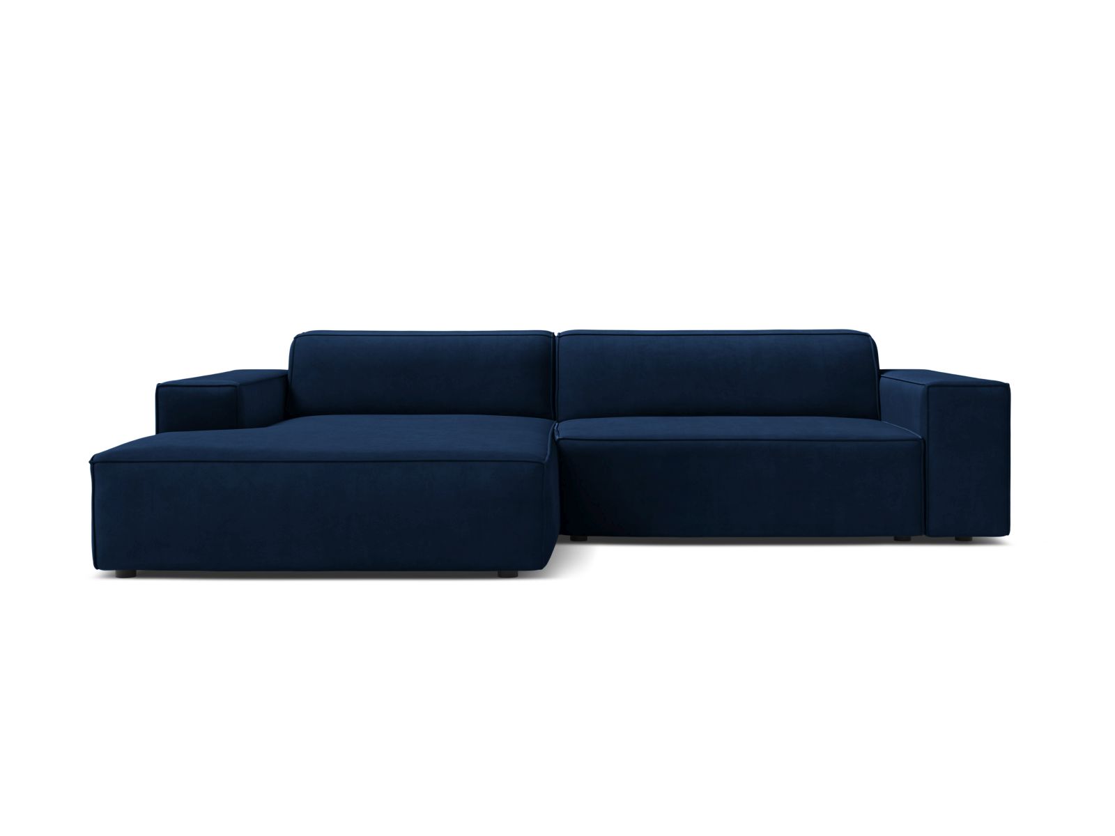 Velvet Modular Left Corner Sofa, "Jodie", 3 Seats, 224x162x77
