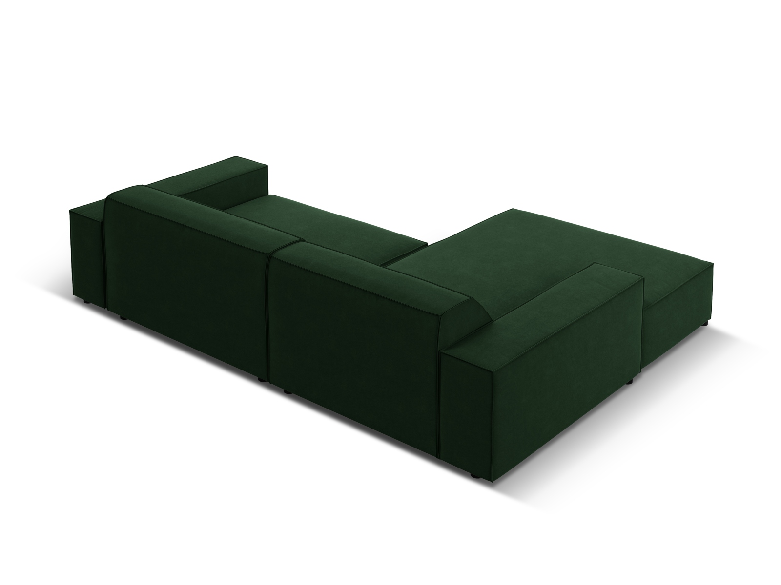 Velvet Modular Left Corner Sofa, "Jodie", 3 Seats, 224x162x77