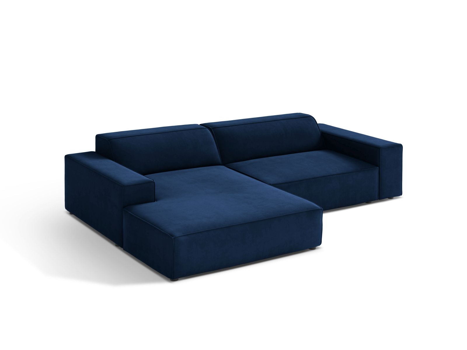 Velvet Modular Left Corner Sofa, "Jodie", 3 Seats, 224x162x77