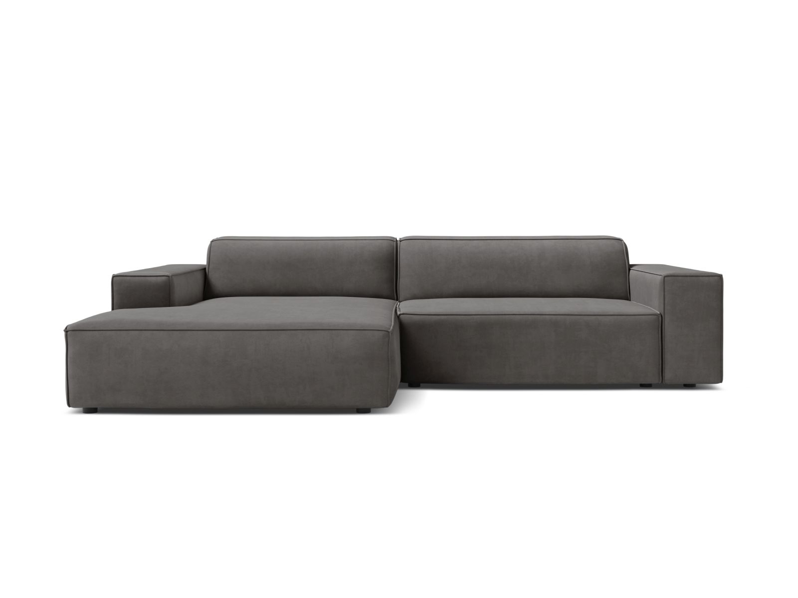 Velvet Modular Left Corner Sofa, "Jodie", 3 Seats, 224x162x77