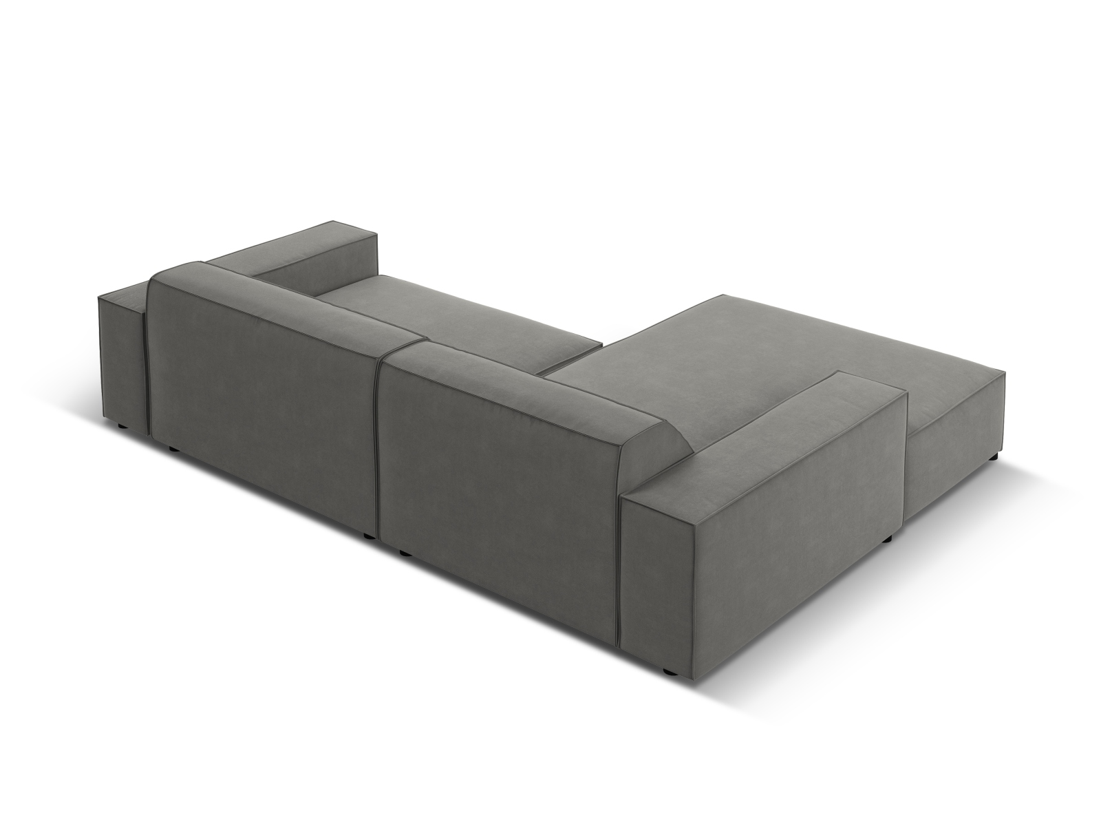 Velvet Modular Left Corner Sofa, "Jodie", 3 Seats, 224x162x77