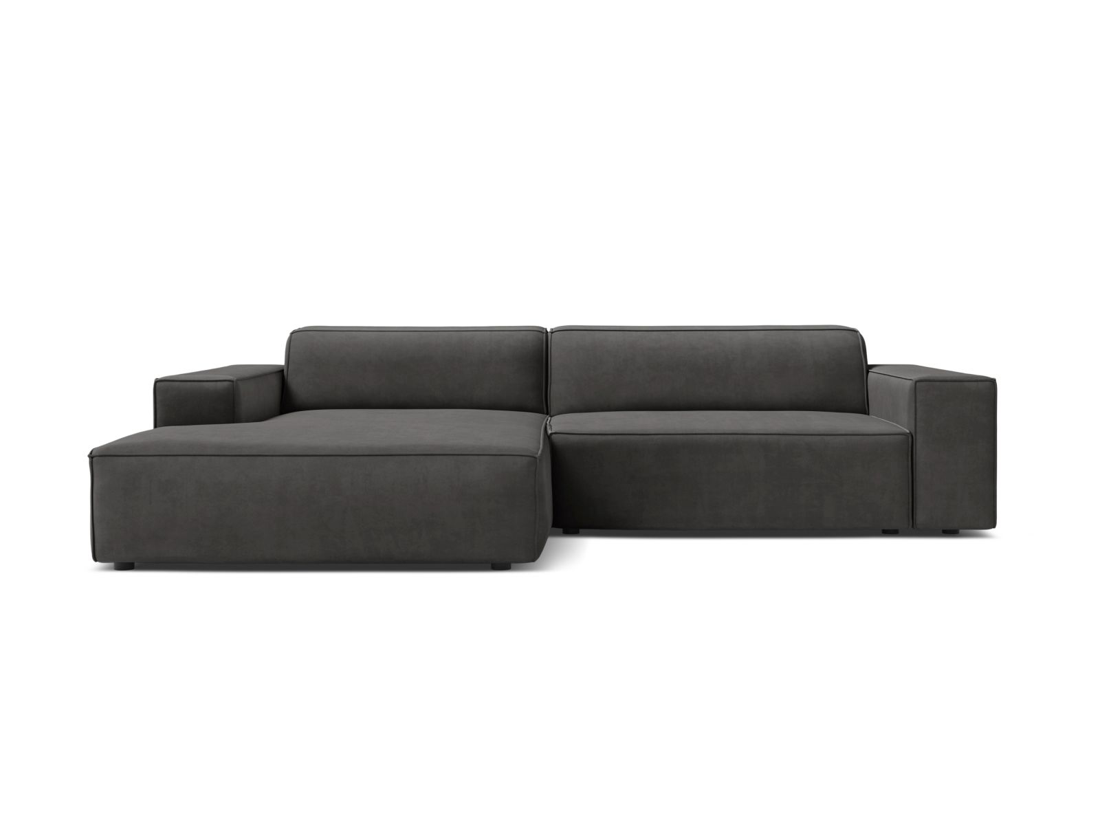 Velvet Modular Left Corner Sofa, "Jodie", 3 Seats, 224x162x77