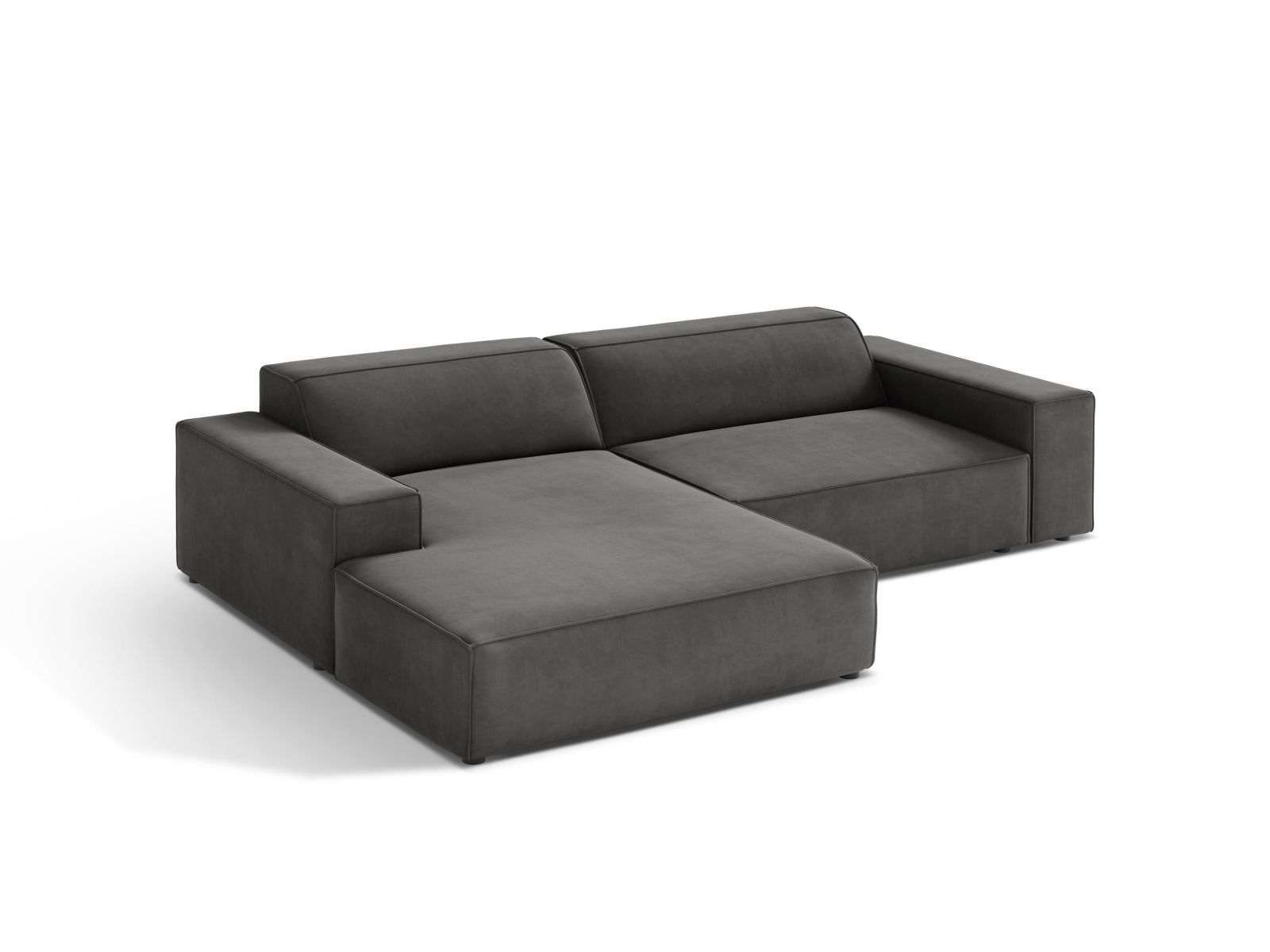 Velvet Modular Left Corner Sofa, "Jodie", 3 Seats, 224x162x77