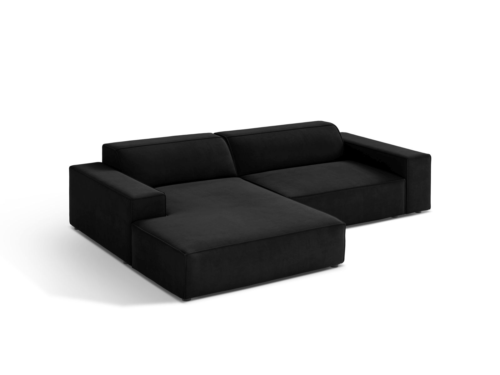 Velvet Modular Left Corner Sofa, "Jodie", 3 Seats, 224x162x77