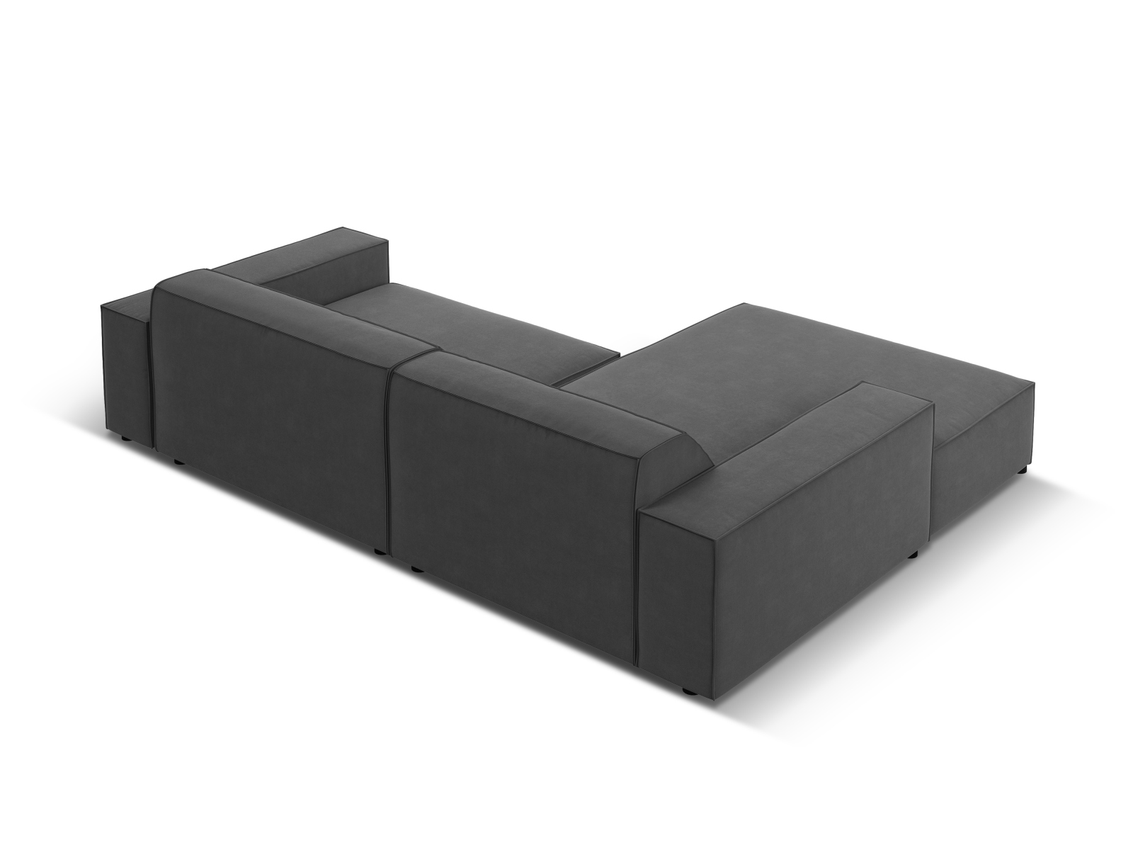 Velvet Modular Left Corner Sofa, "Jodie", 3 Seats, 224x162x77