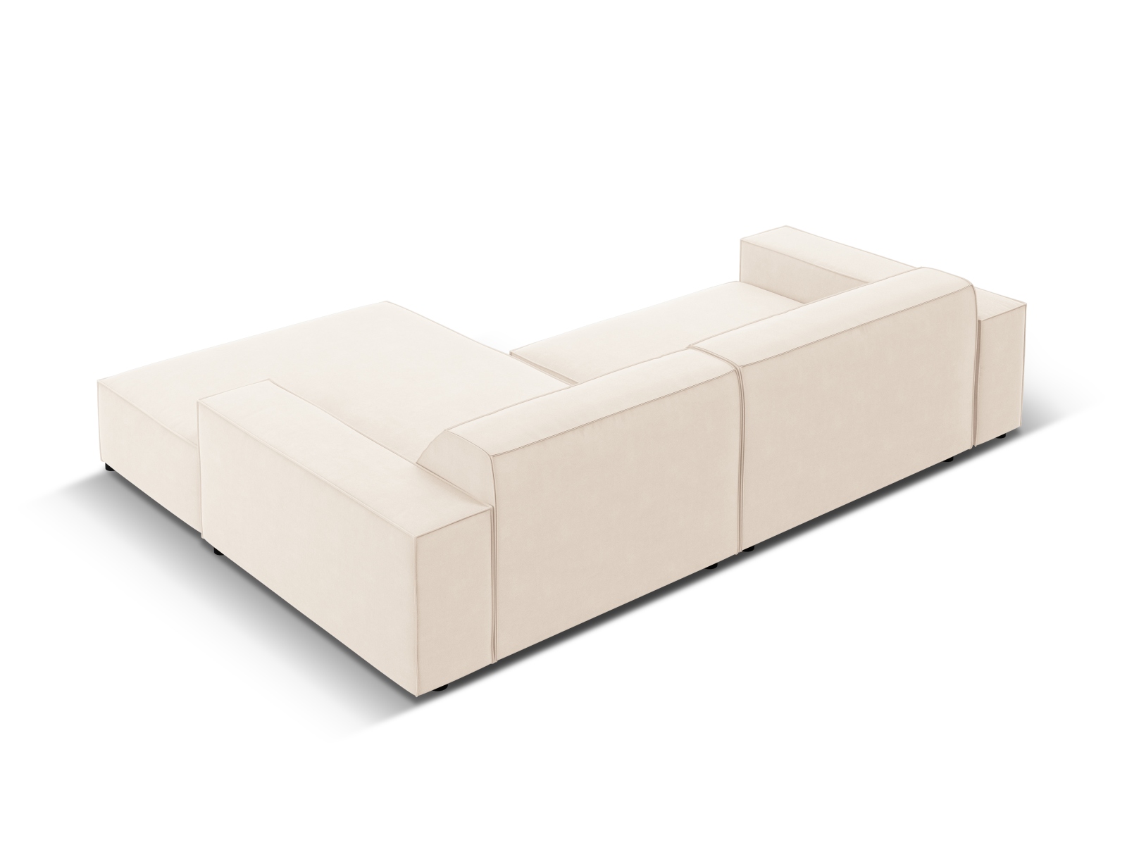 Velvet Modular Right Corner Sofa, "Jodie", 3 Seats, 224x162x77